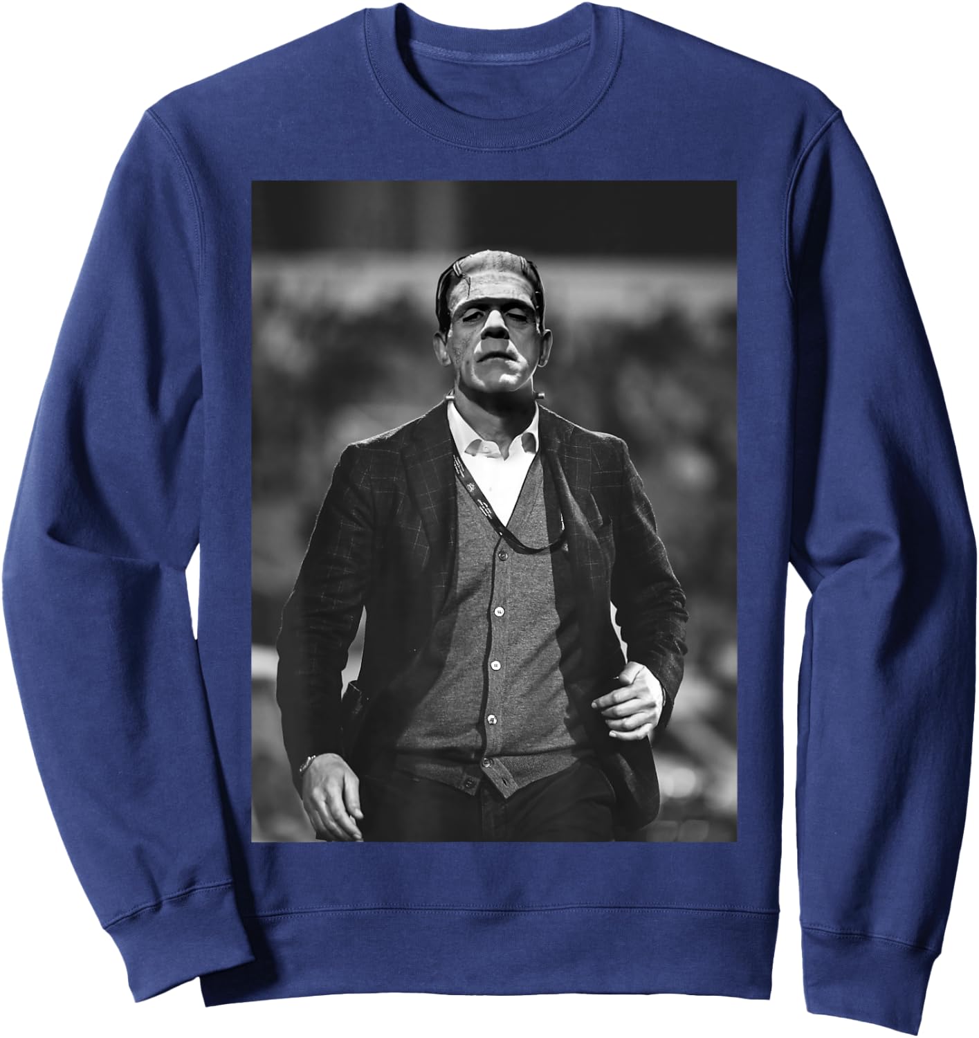Frankenstein Cool Dapper Frankenstein Monster Suit Halloween Small Sweatshirt - Sweatshirt | Navy