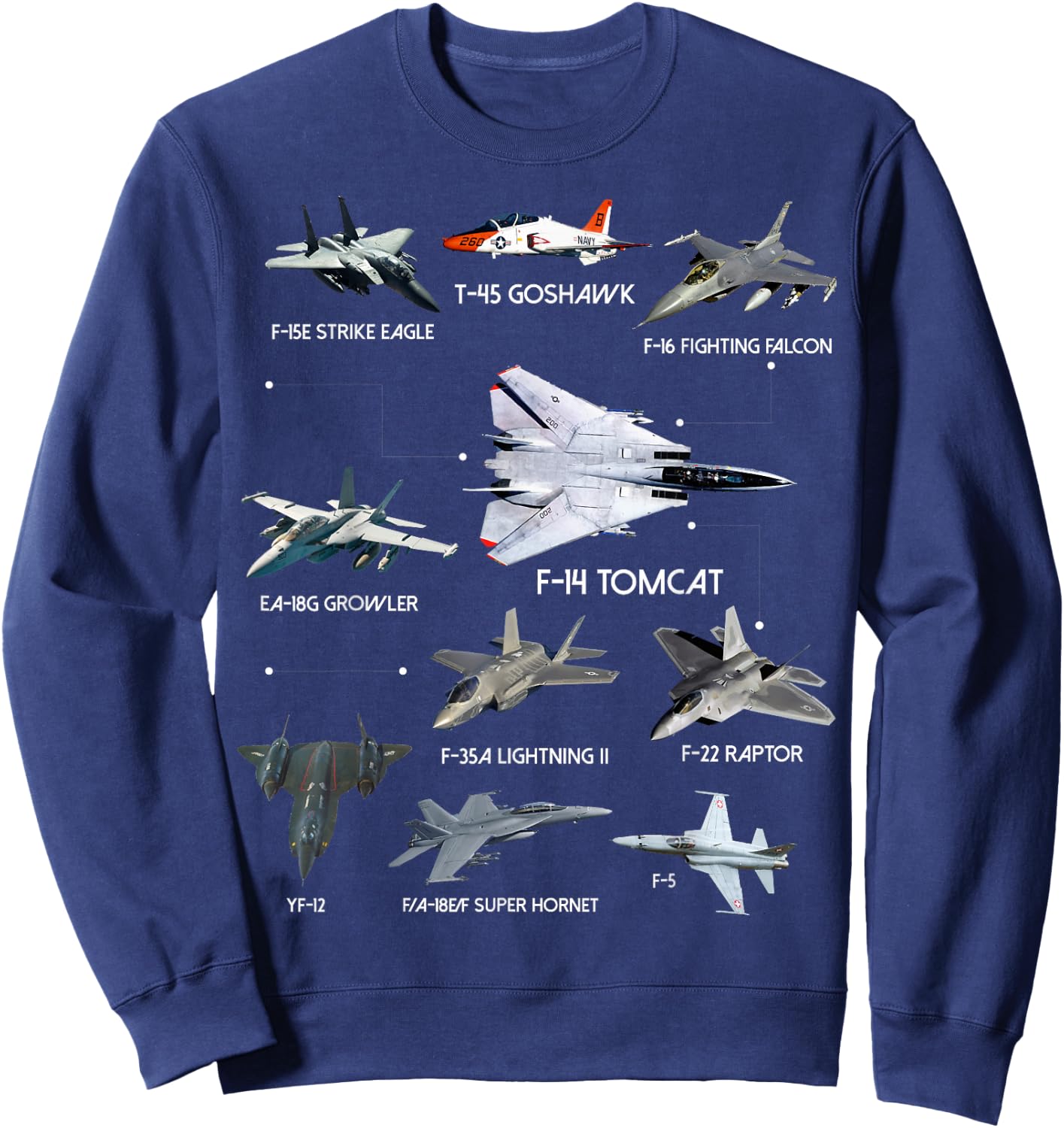 American Fighters Jets Funny Plane Aviation Enthusiasts Sweatshirt - Sweatshirt | Navy