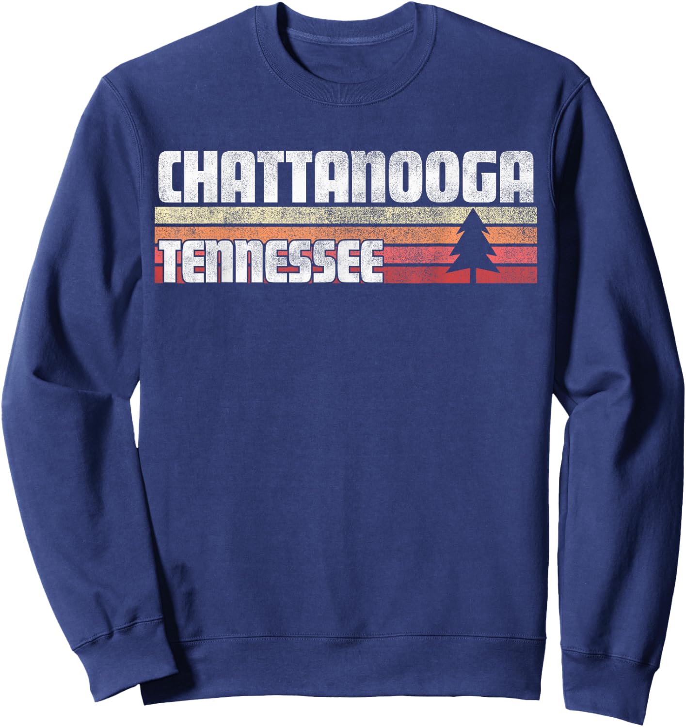 Chattanooga Tennessee TN Gift Retro Vintage 70s 80s 90s Sweatshirt - Sweatshirt | Navy