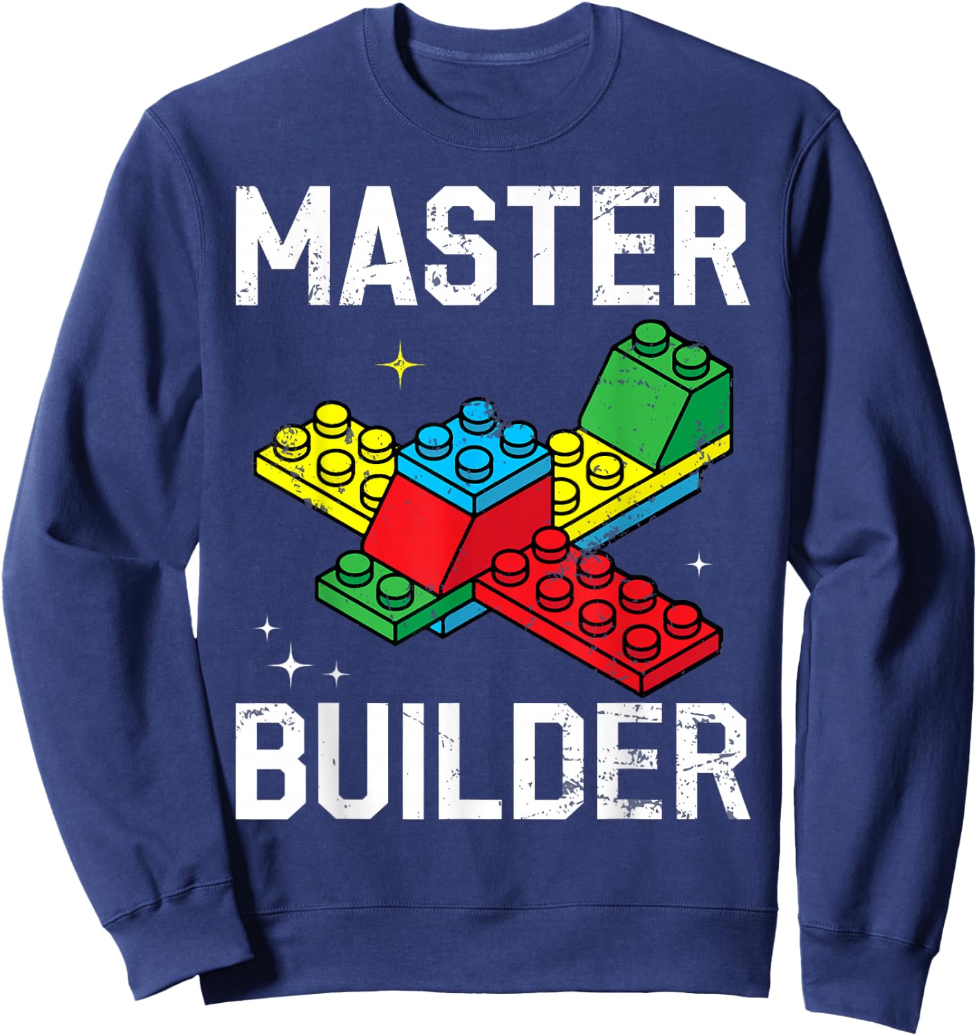 Master Builder Kids Building Blocks Brick Toy for Boys & Men Sweatshirt - Sweatshirt | Navy