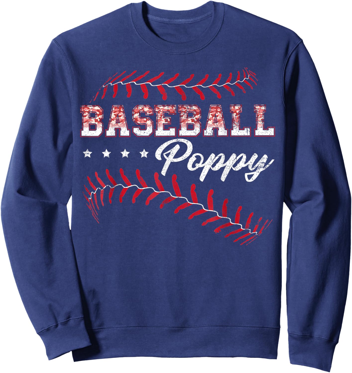 Baseball Poppy Funny Baseball Player Sports Fathers Day Sweatshirt - Sweatshirt | Navy
