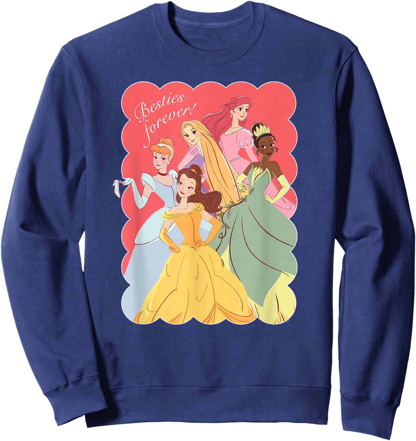 Disney Princess Valentine’s Day Friends BFFs Besties Forever Sweatshirt - Sweatshirt | Navy
