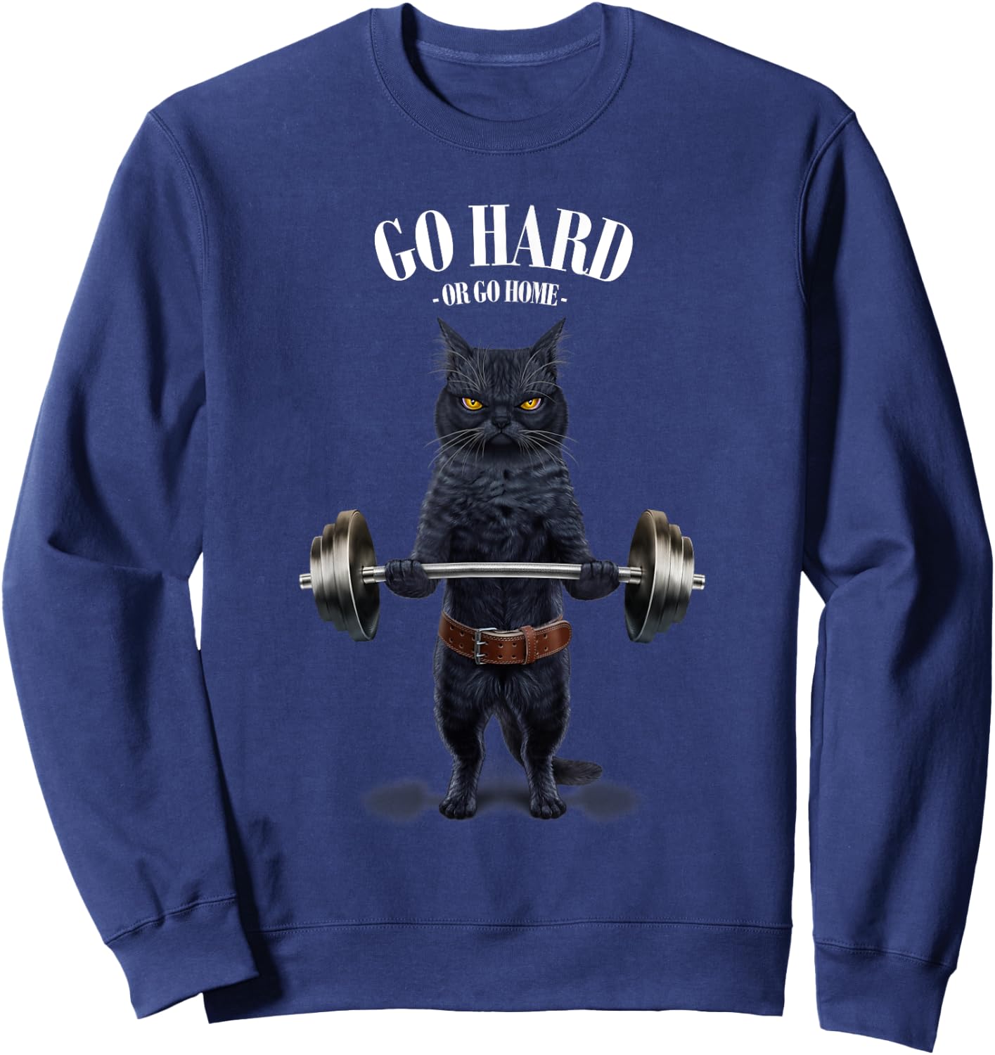 Black Cat Weightlifting in Fitness Gym Sweatshirt - Sweatshirt | Navy