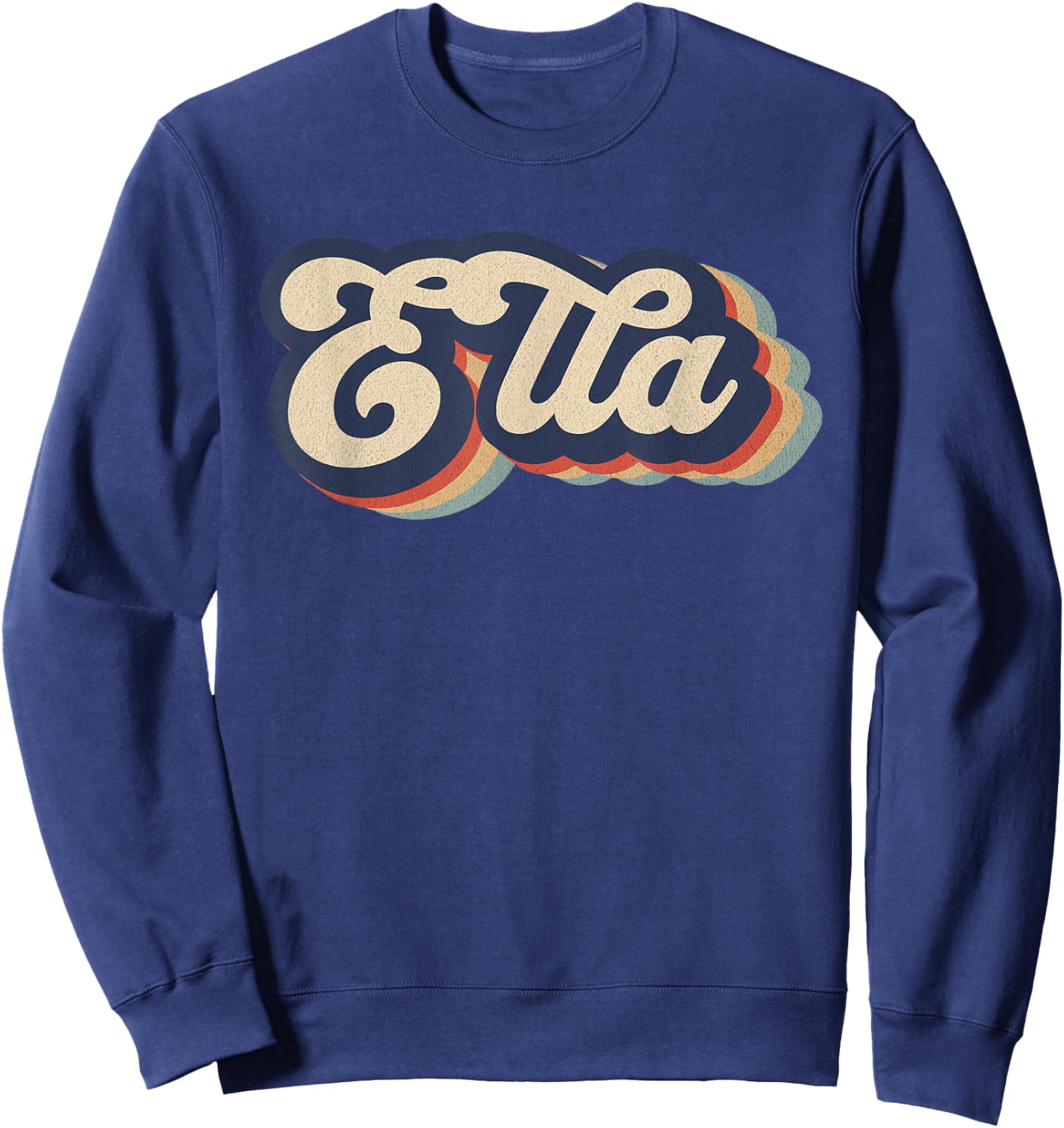 Retro Vintage Ella Name Personalized Sweatshirt - Sweatshirt | Navy
