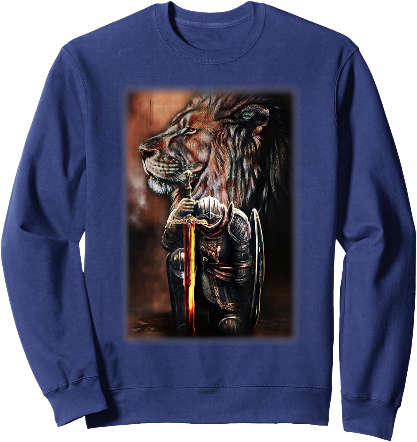 Knight Templar God Lion Christian Jesus Lover Sweatshirt - Sweatshirt | Navy