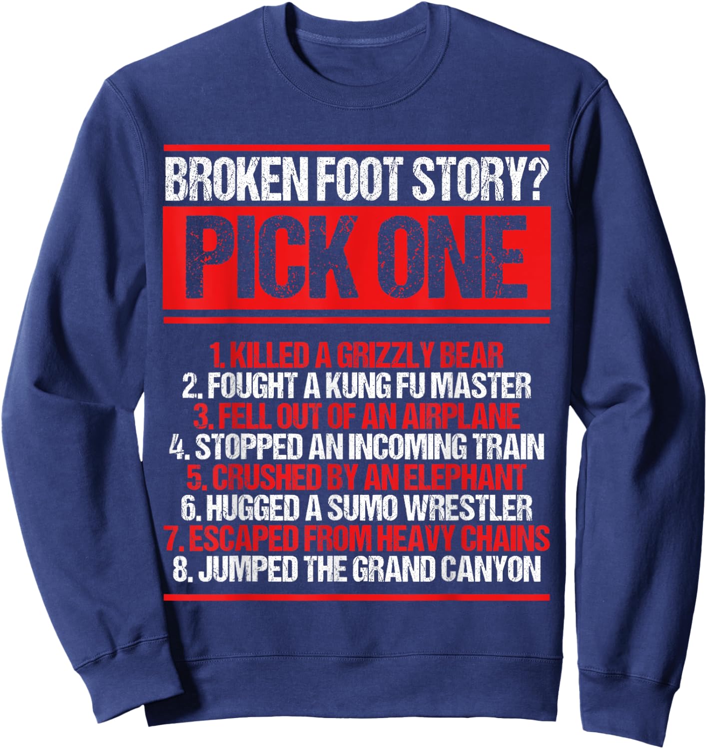 Broken Foot Survivor Funny Broken Foot Recovery Warrior Sweatshirt - Sweatshirt | Navy
