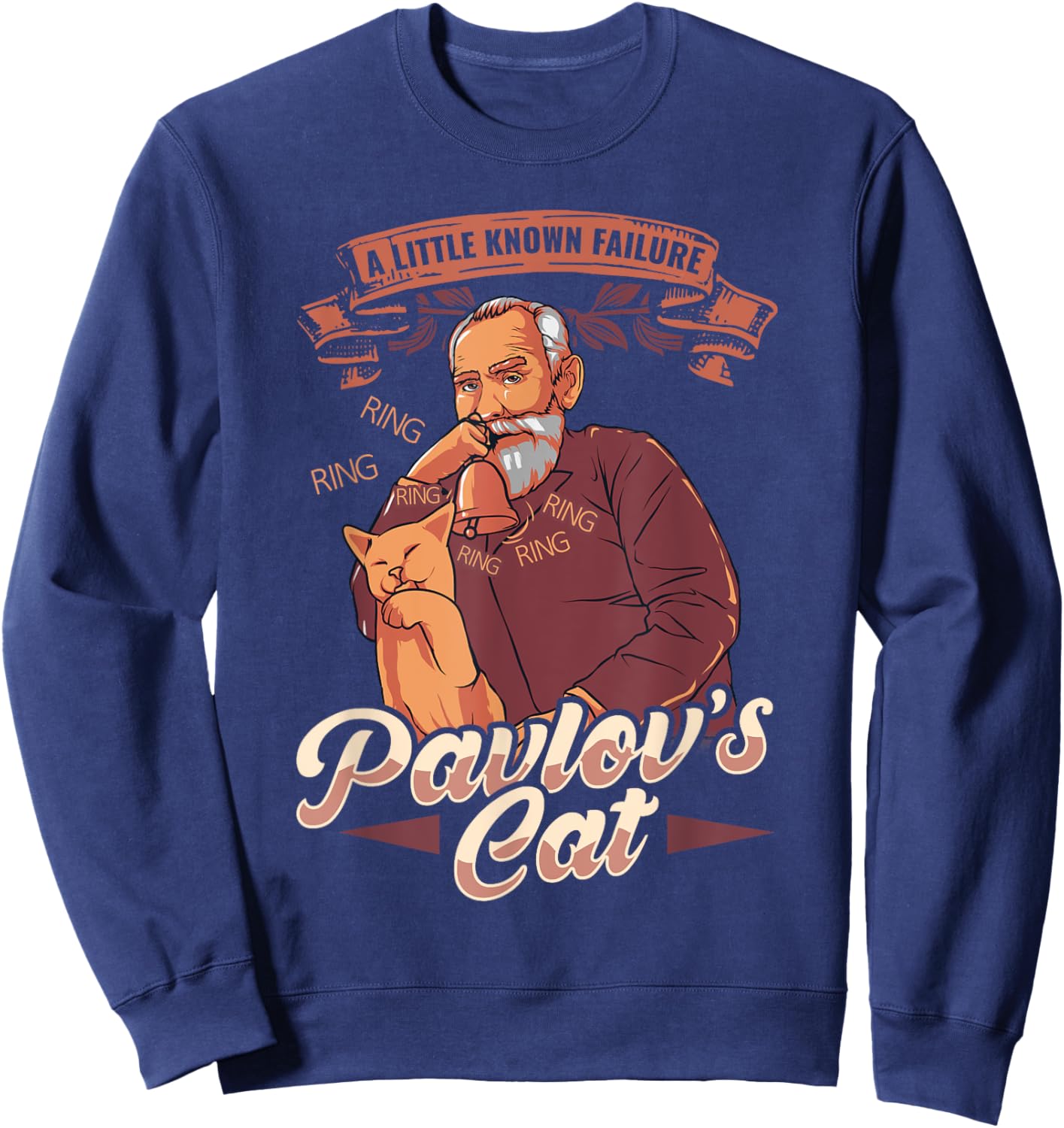Pavlov's Cat Funny Psychology Nerd Gift Women Kids Sweatshirt - Sweatshirt | Navy