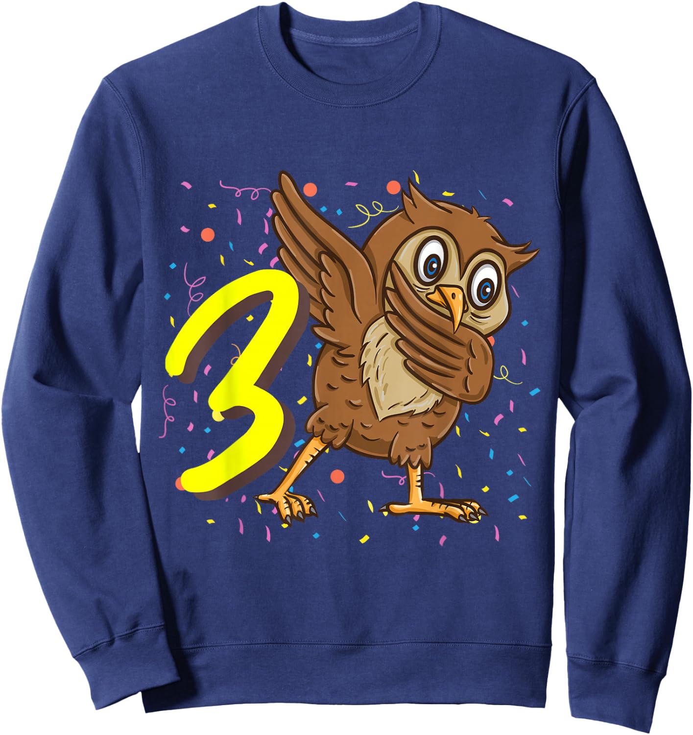 3 Year Old Owl Bird Birthday Sweatshirt - Sweatshirt | Navy