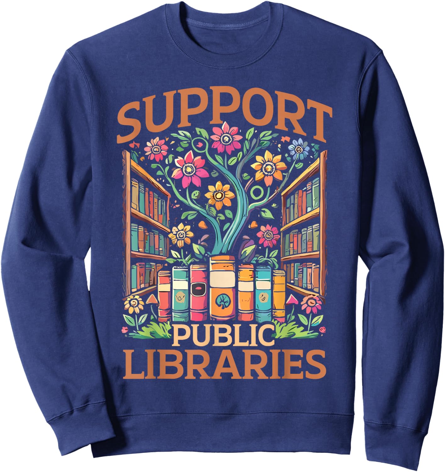 Reading Book Lovers Library Support Public Libraries Sweatshirt - Sweatshirt | Navy