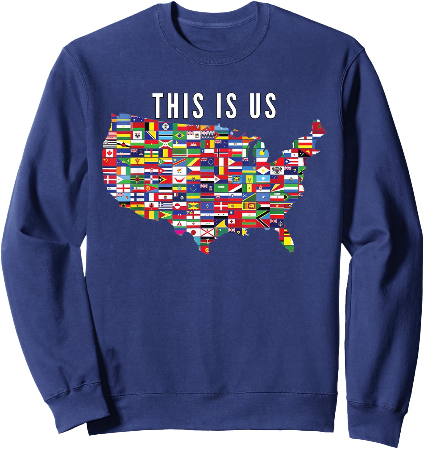 This Is US. Immigration International Flags Sweatshirt - Sweatshirt | Navy