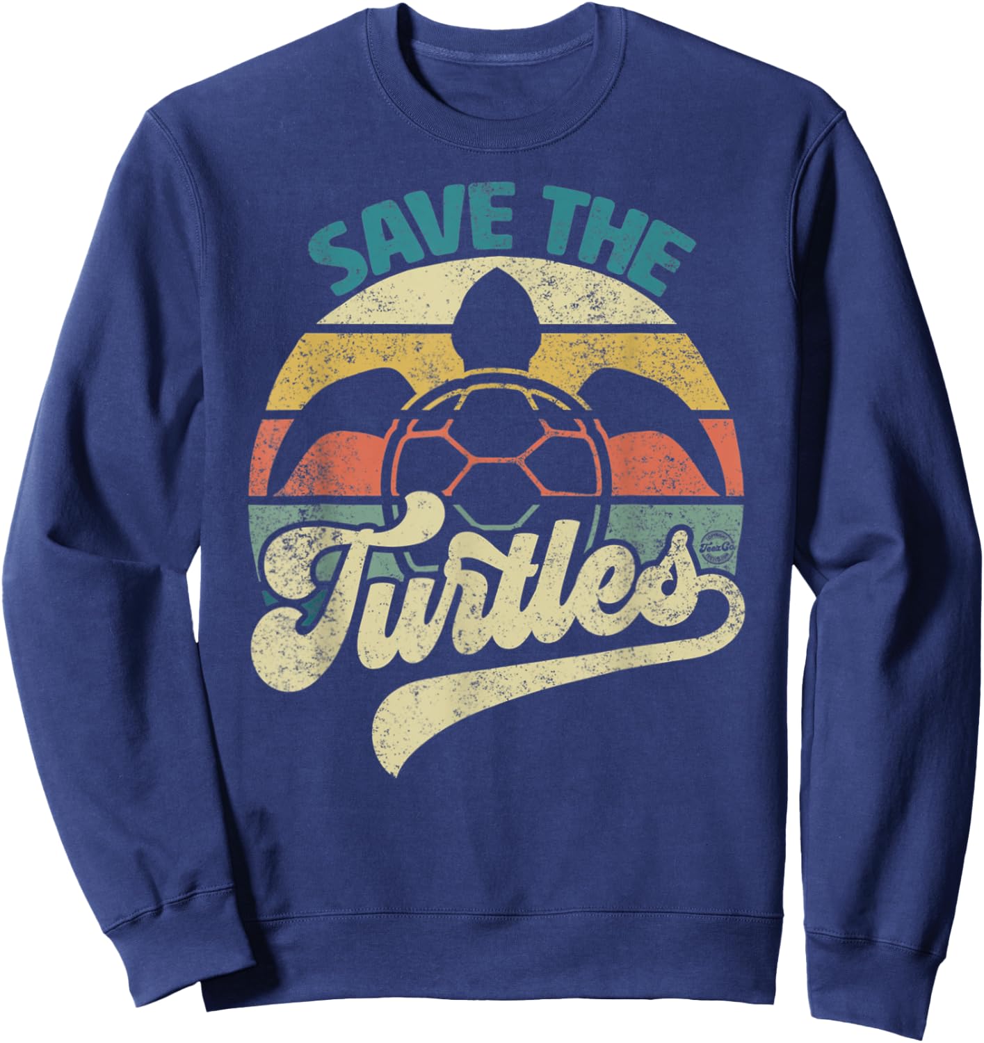 Save The Turtles Retro Sweatshirt - Sweatshirt | Navy