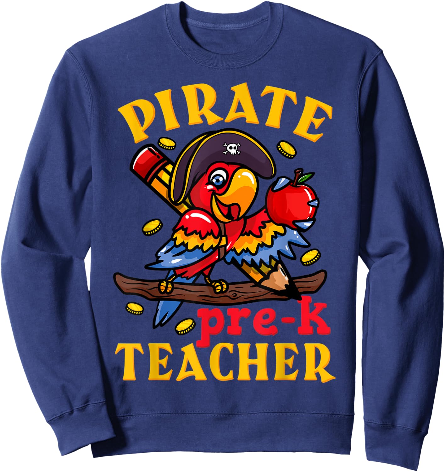 Pirate Pre-K Teacher Preschool Halloween Women Kids Sweatshirt - Sweatshirt | Navy
