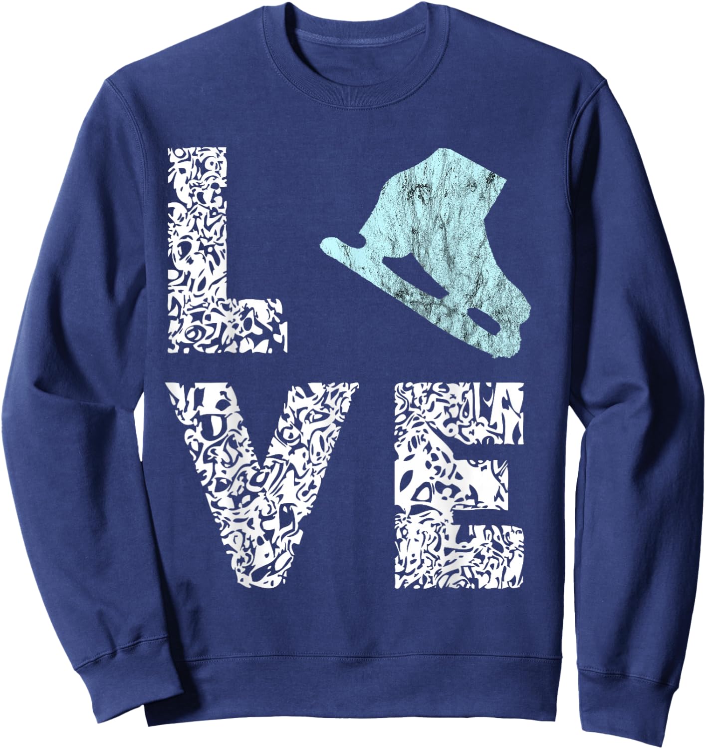 Ice Skates Figure Skating Ice Skates Rink Skate Sweatshirt - Sweatshirt | Navy