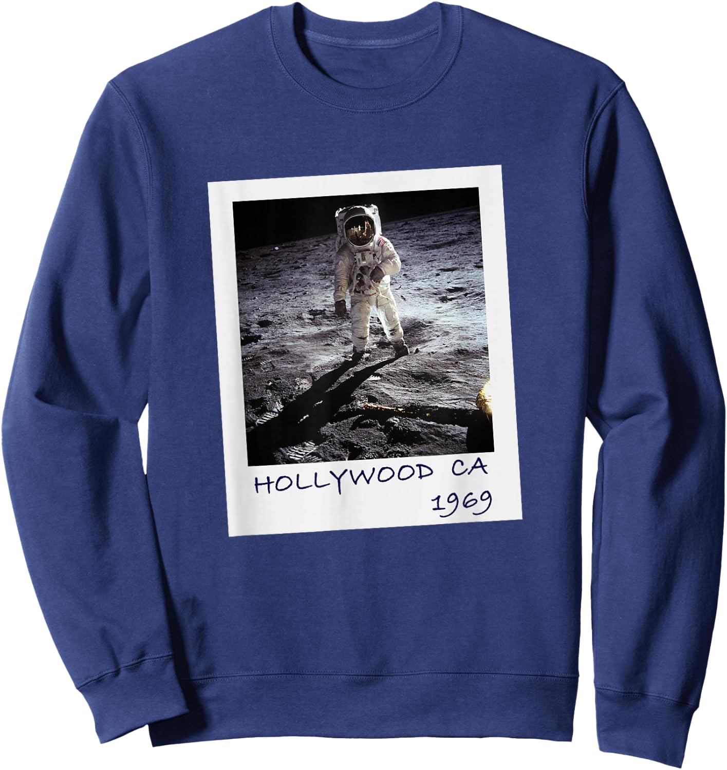 Fake Moon Landing Conspiracy Theory Funny Sweatshirt - Sweatshirt | Navy