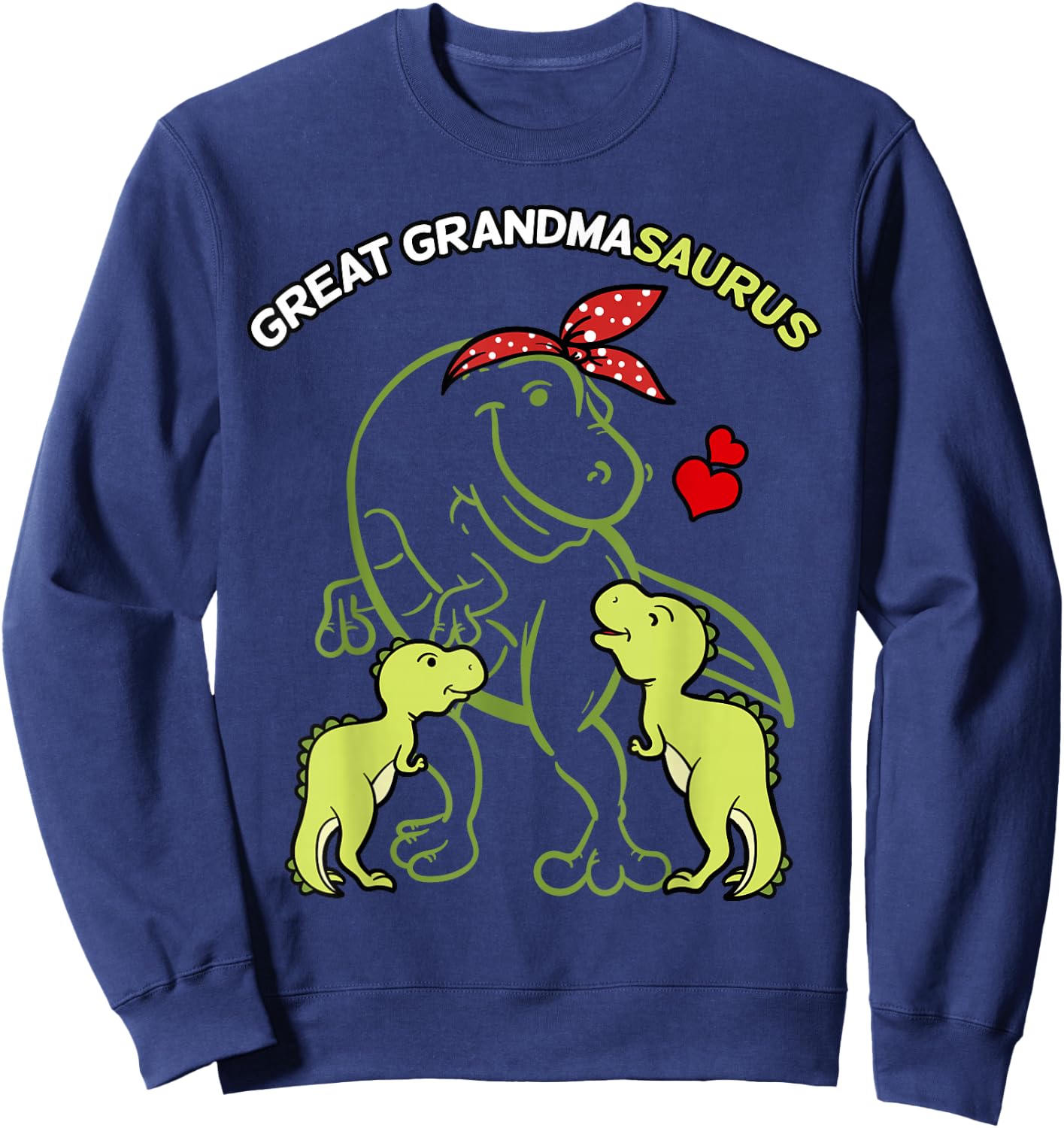 Great Grandmasaurus Great Grandma 2 Kids Dinosaur Sweatshirt - Sweatshirt | Navy