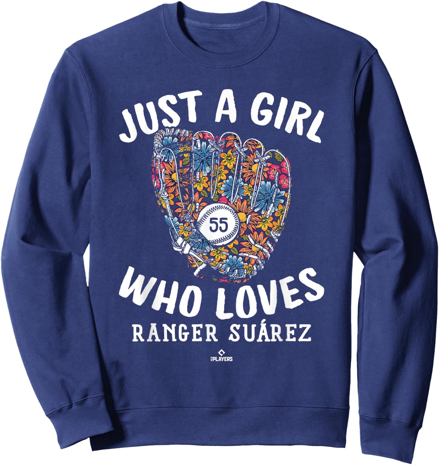 Just A Girl Who Loves Ranger Suarez Philadelphia MLBPA Sweatshirt - Sweatshirt | Navy
