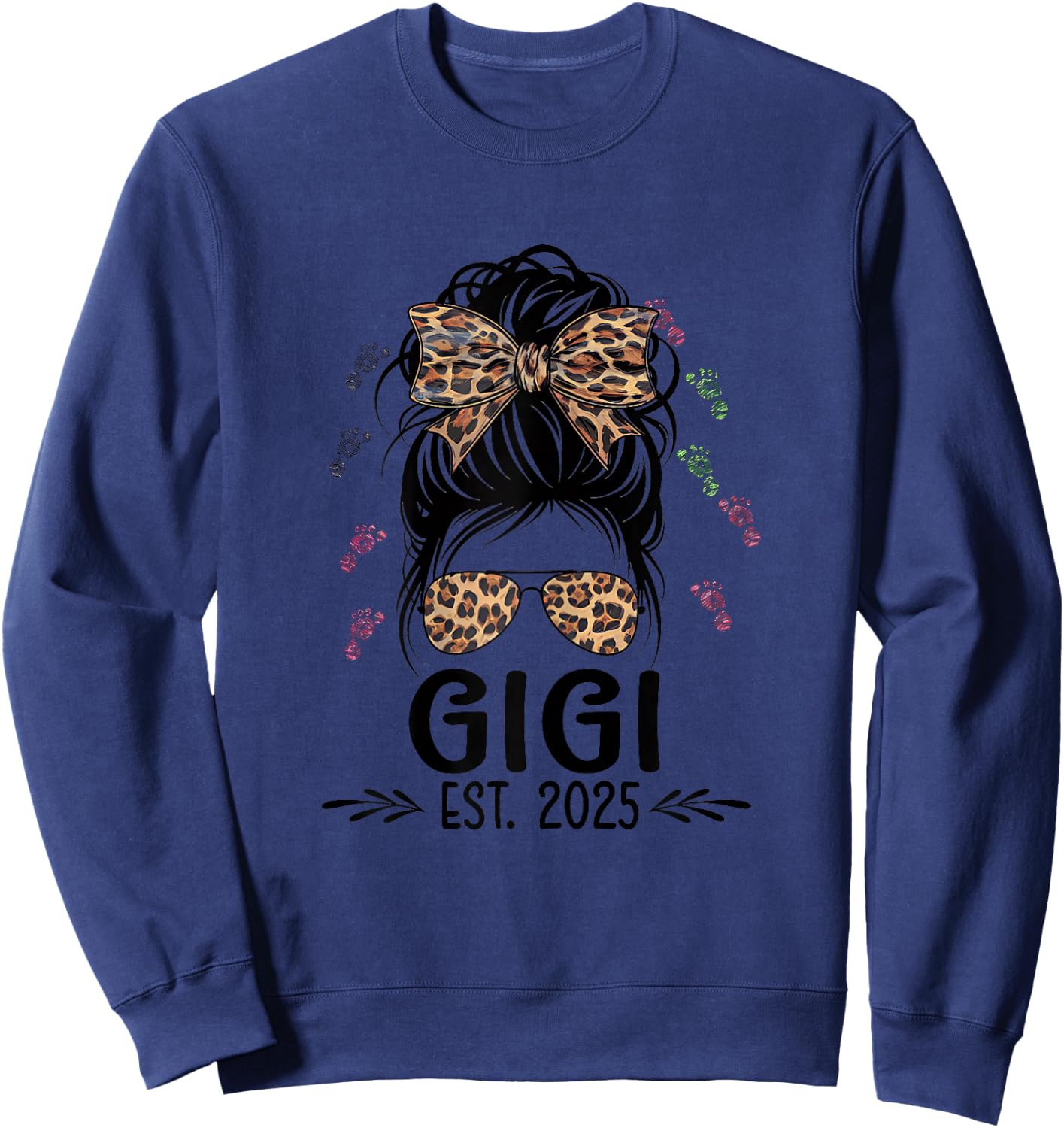 Promoted to Gigi Est 2025 Soon to be Gigi Mothers Day Sweatshirt - Sweatshirt | Navy