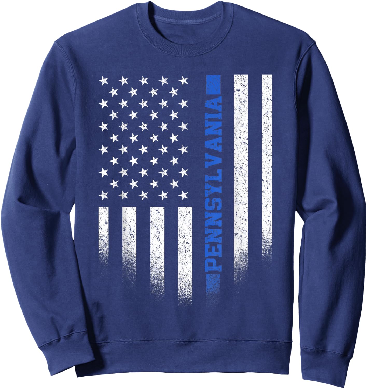 Pennsylvania State Blue Line US Flag PA Police Officer Sweatshirt - Sweatshirt | Navy