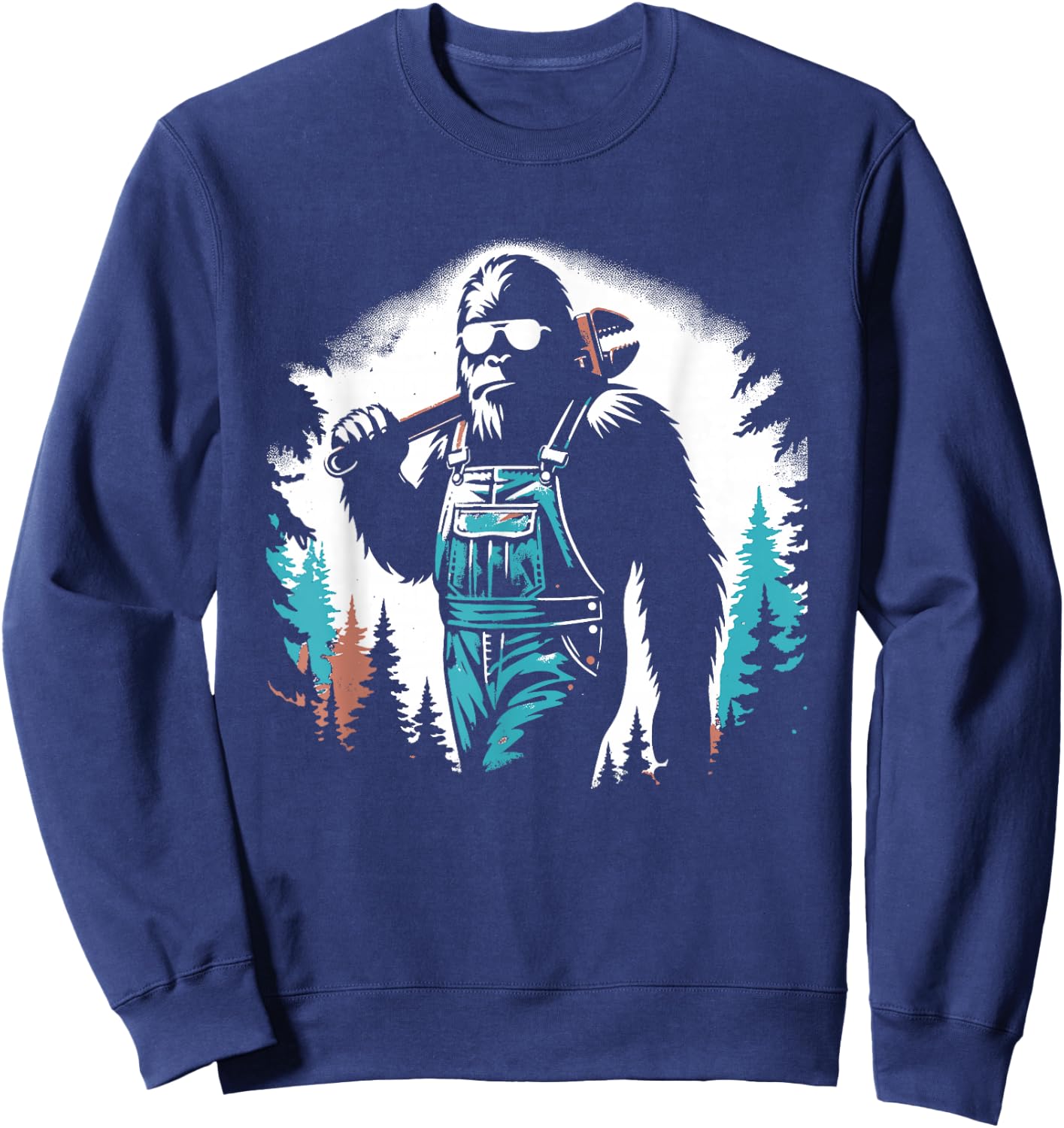 Bigfoot Plumber - Funny Plumber Bigfoot Sasquatch Lover Sweatshirt - Sweatshirt | Navy