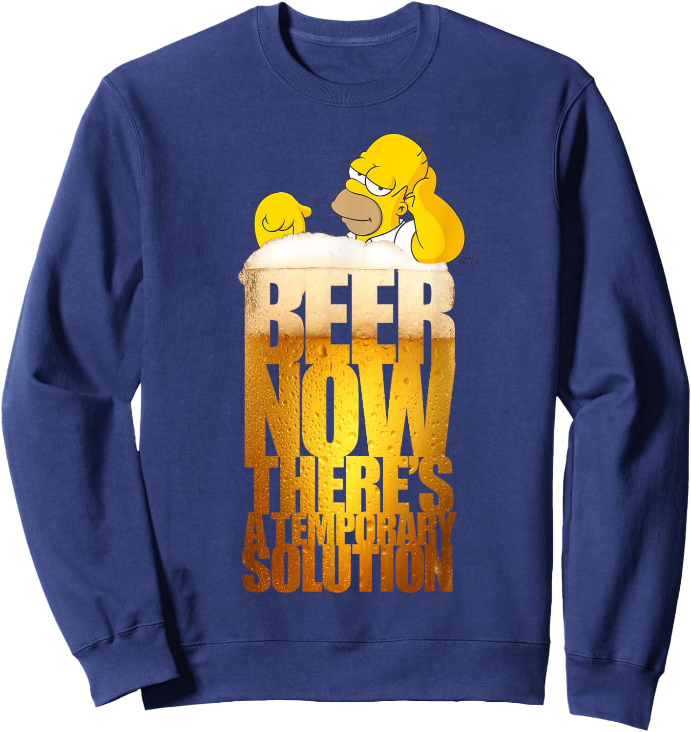 The Simpsons Homer Beer Solution Brewed Humour Beer Lover Sweatshirt - Sweatshirt | Navy