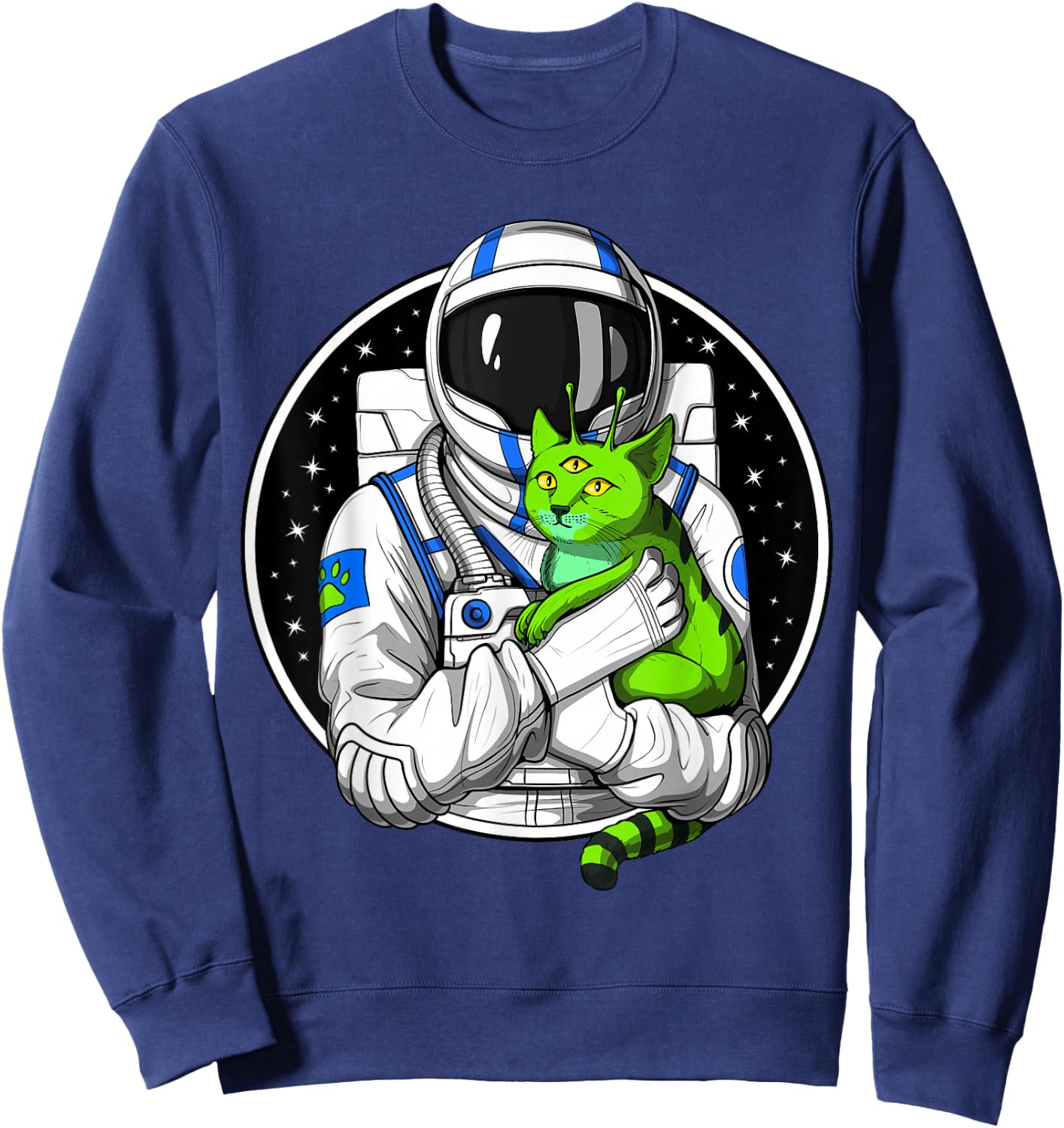 Astronaut Cat Space Alien Funny Astronaut Sweatshirt - Sweatshirt | Navy