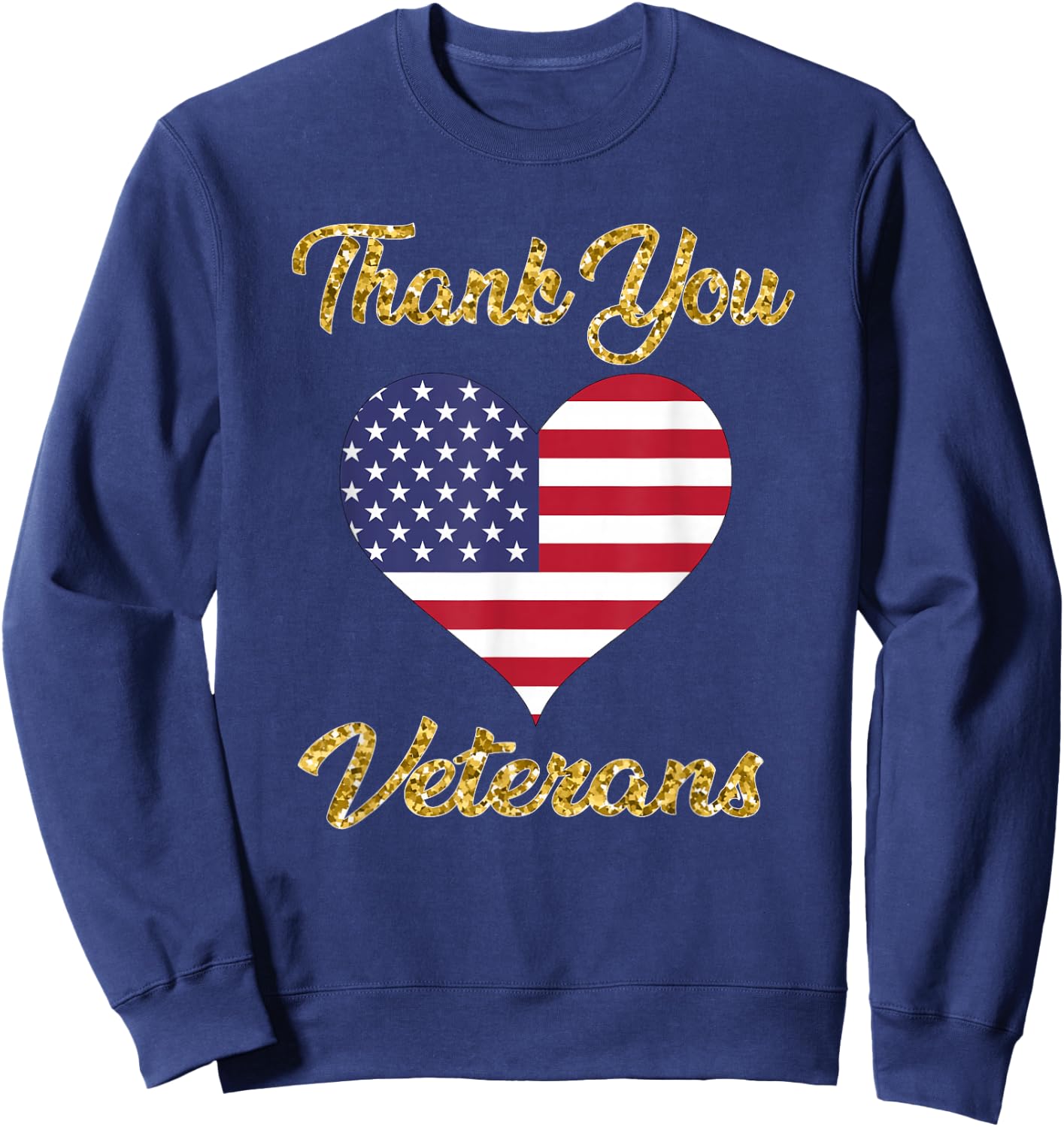 Veterans Day with American Flag Dad Women Kids Sweatshirt - Sweatshirt | Navy