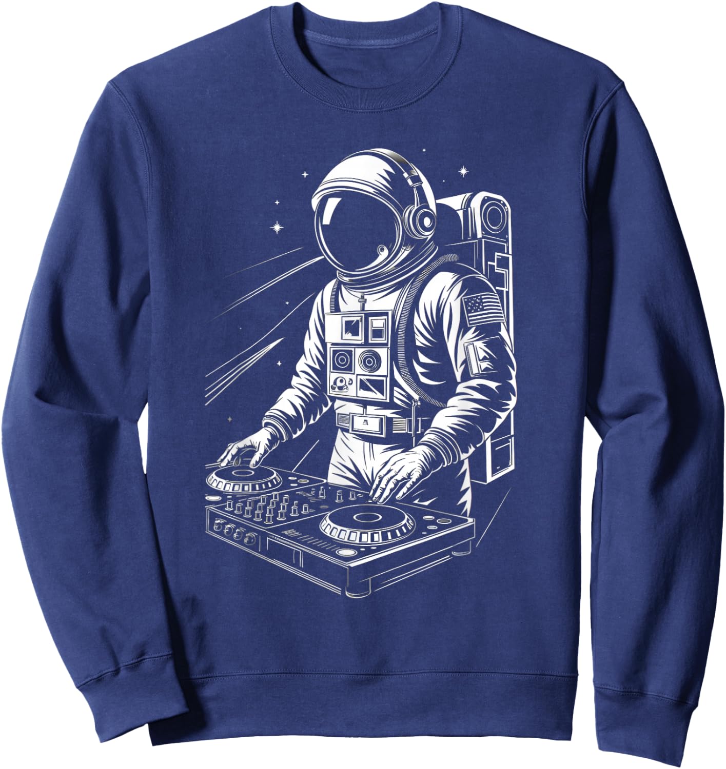 Outer Space DJ Astronaut EDM Sweatshirt - Sweatshirt | Navy
