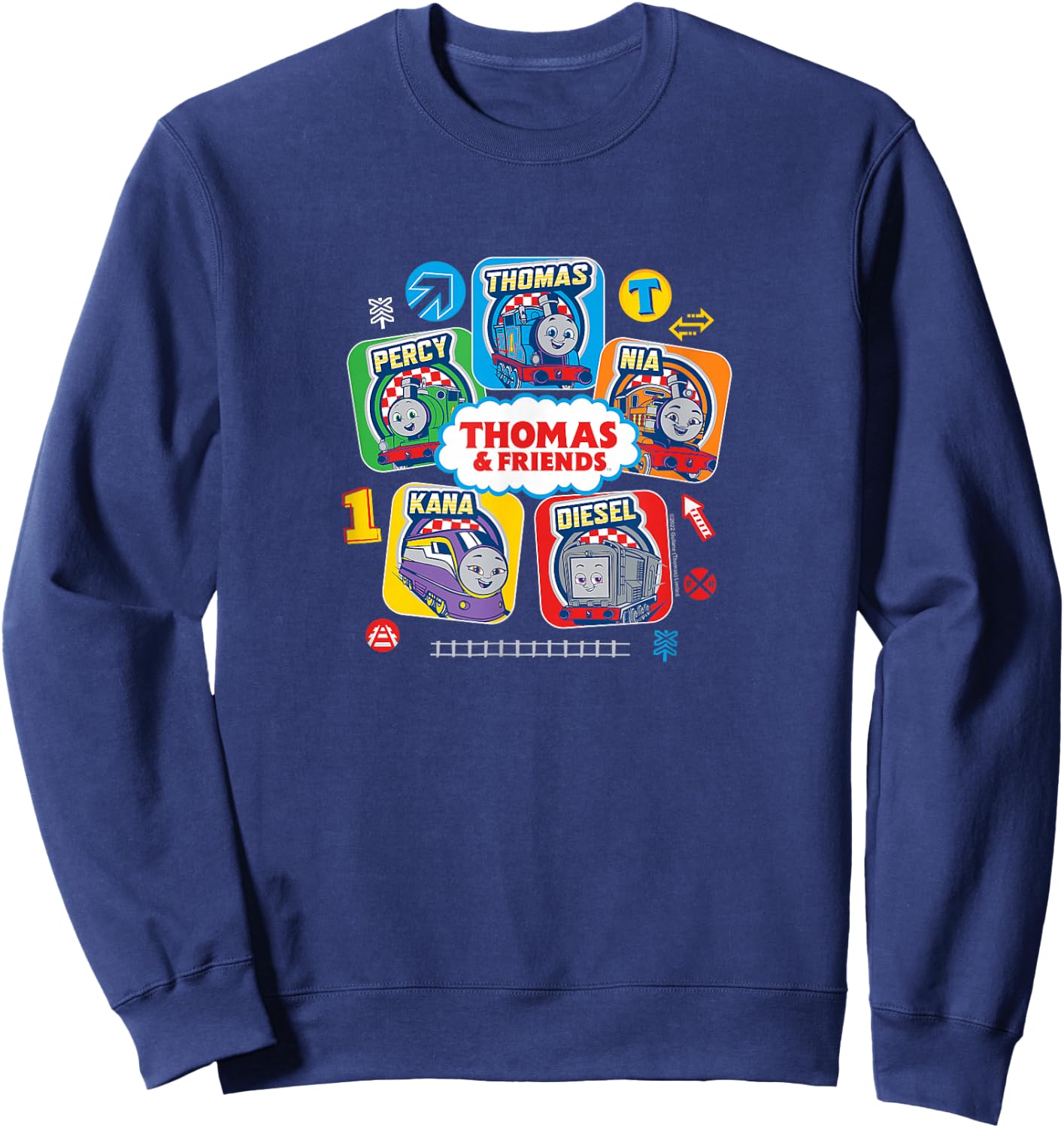 Thomas & Friends - Thomas & Friends Grid Small Sweatshirt - Sweatshirt | Navy