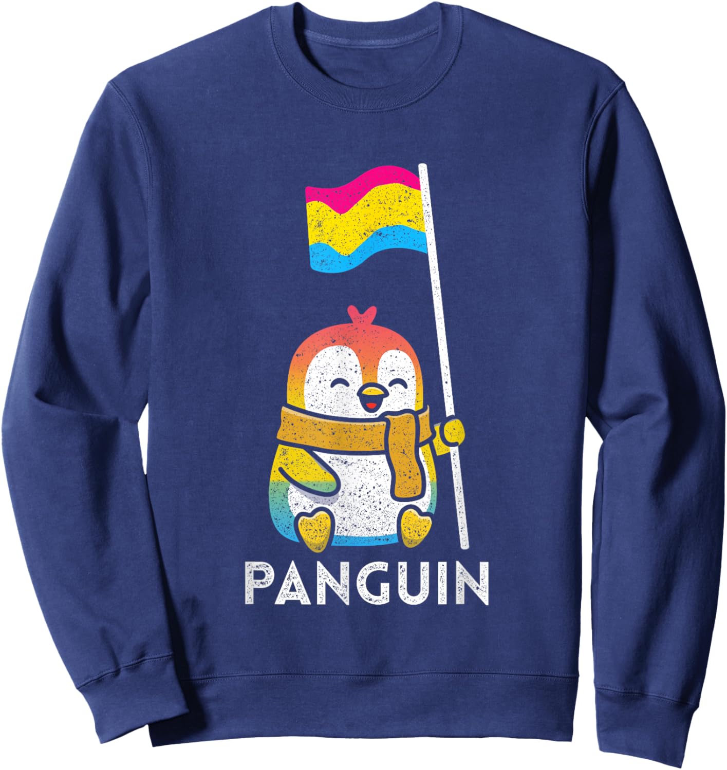 Pansexual Flag Pan Pride Penguin Gift Pansexual Sweatshirt - Sweatshirt | Navy