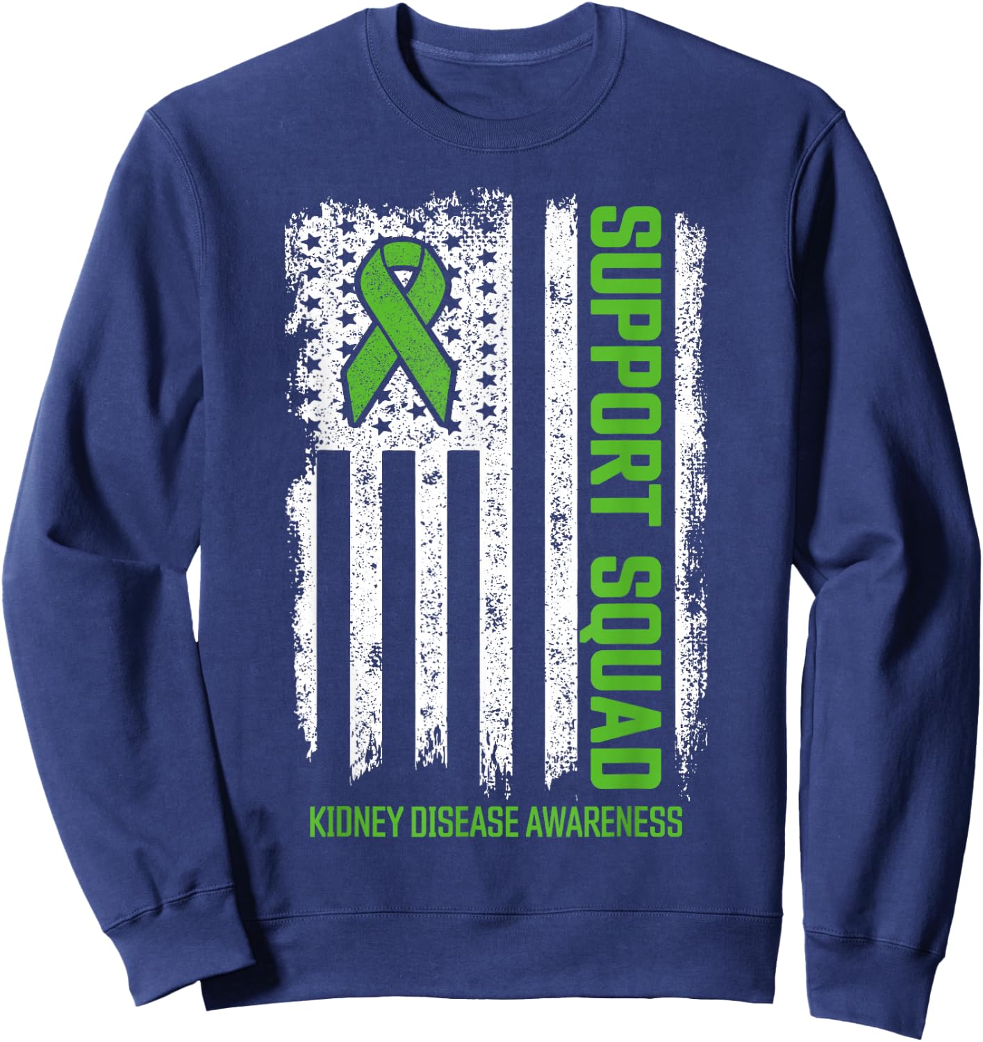Kidney Disease Shirts Support Squad Kidney Disease Awareness Sweatshirt - Sweatshirt | Navy