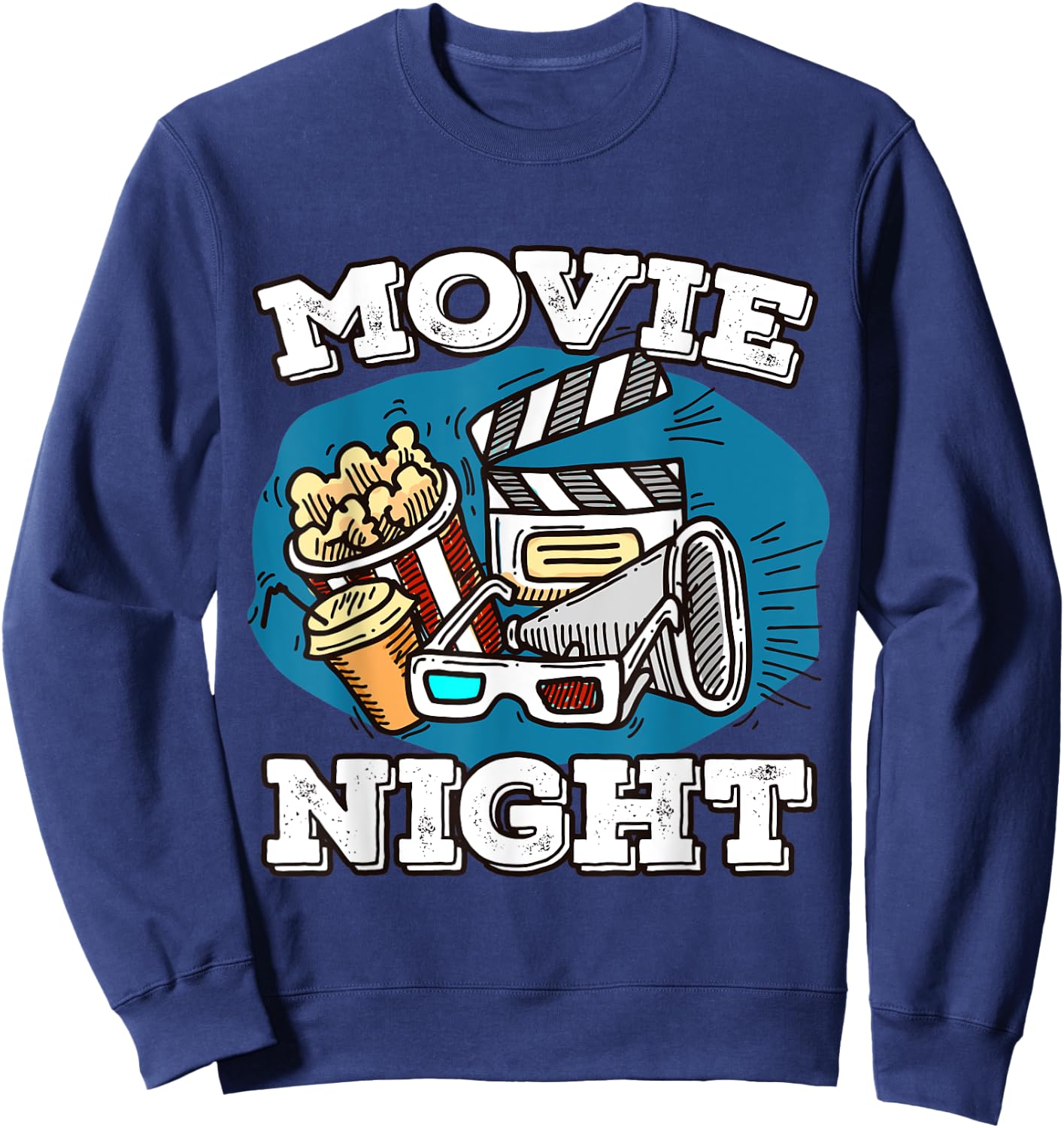 Retro Family Movie Night Party - Movie Birthday Cinema Sweatshirt - Sweatshirt | Navy