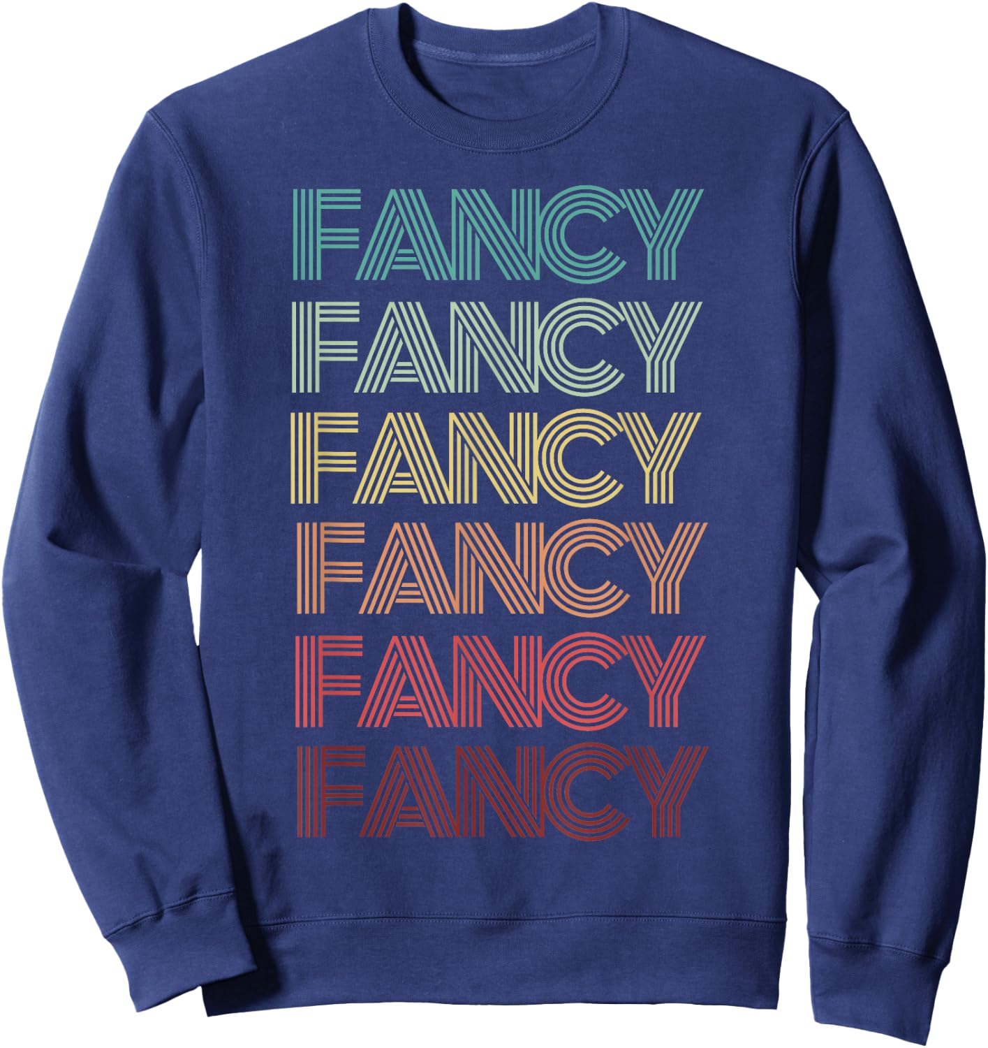 Retro Halloween FANCY Words Humor Groovy 80s Sweatshirt - Sweatshirt | Navy