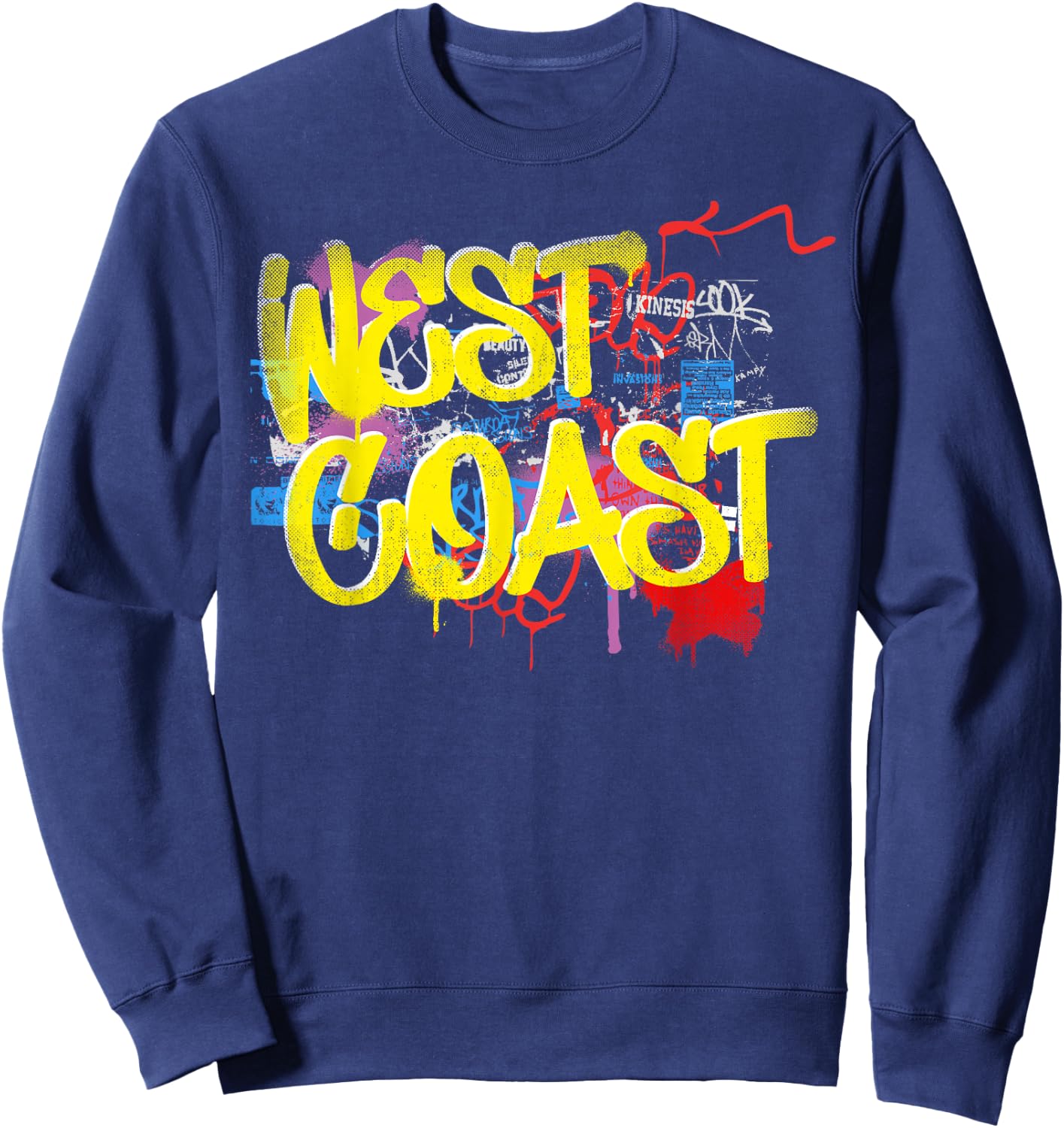 Fresh West Coast 80s 90s Hip Hop Rap Old School Graffiti Sweatshirt - Sweatshirt | Navy