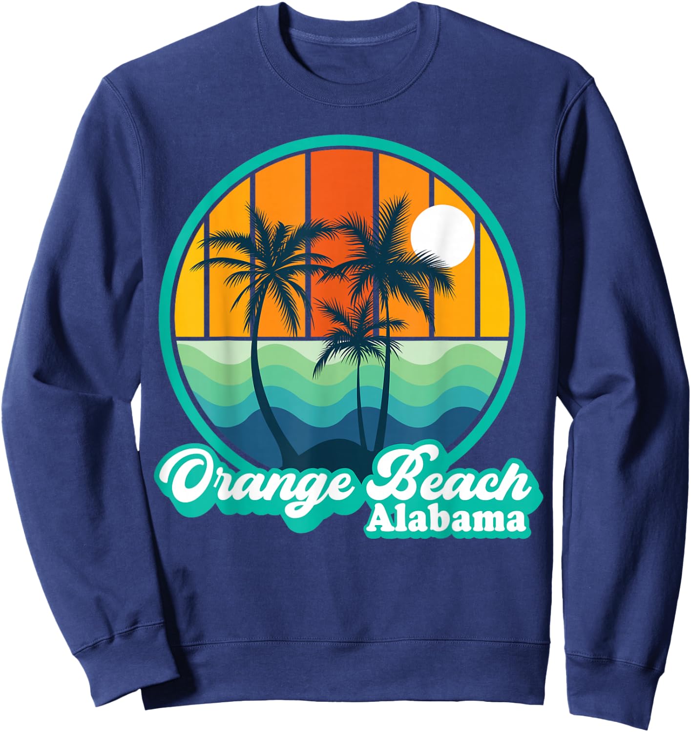 Vintage Orange Beach Alabama Summer Vacation Beach Souvenirs Sweatshirt - Sweatshirt | Navy