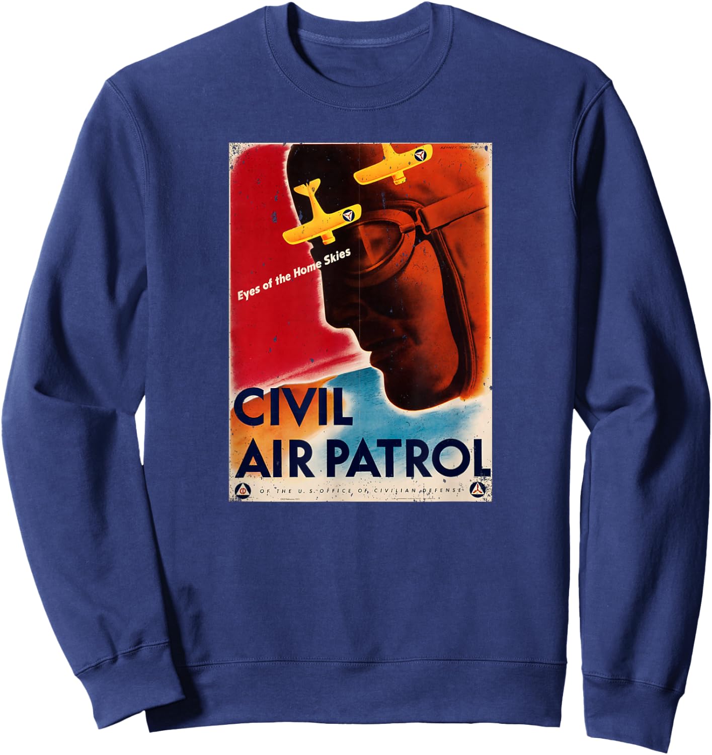 Civil Air Patrol USAF volunteers WW2 poster retro Sweatshirt - Sweatshirt | Navy