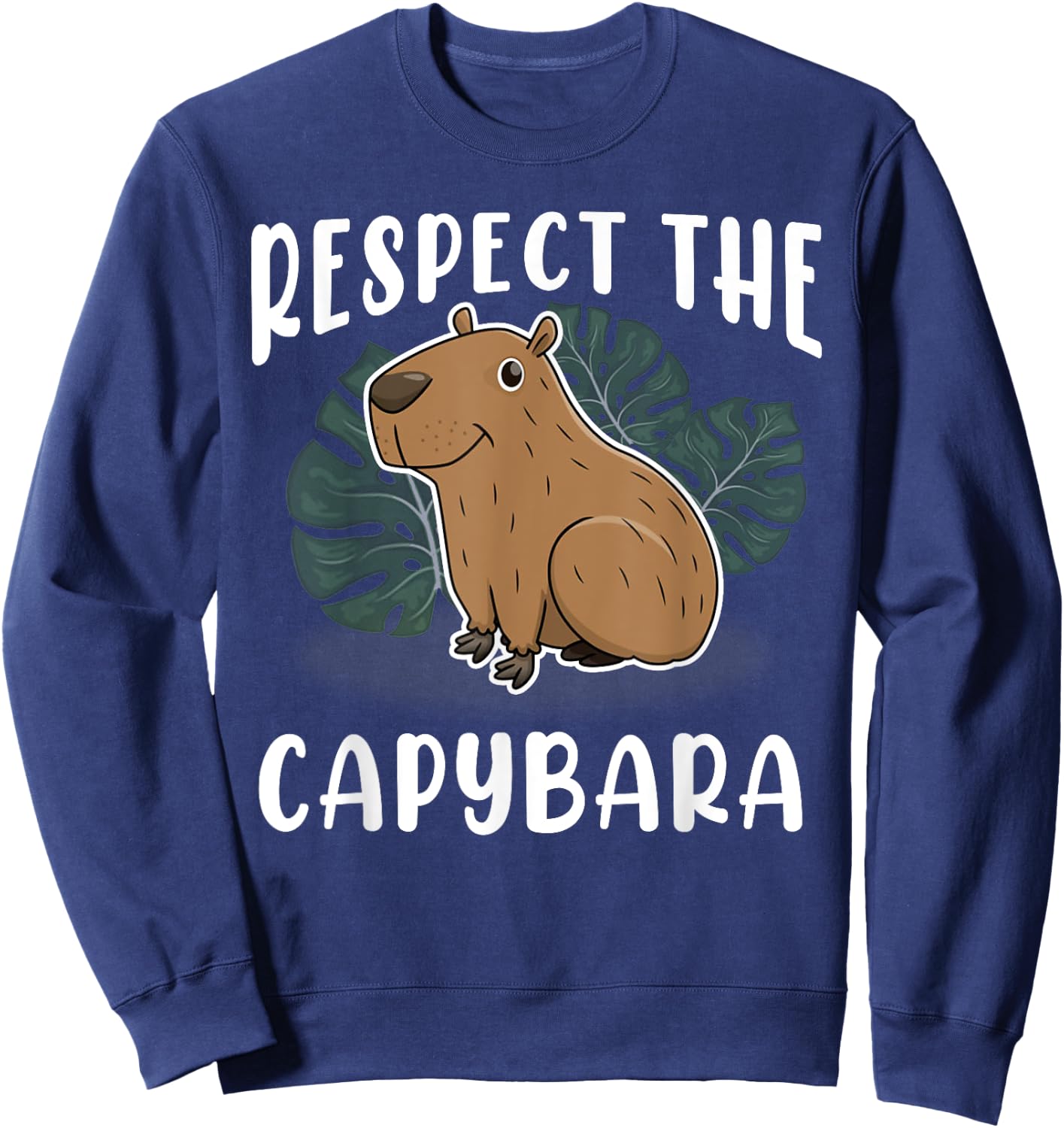 Vintage Retro Style Animal Respect The Capybara Sweatshirt - Sweatshirt | Navy