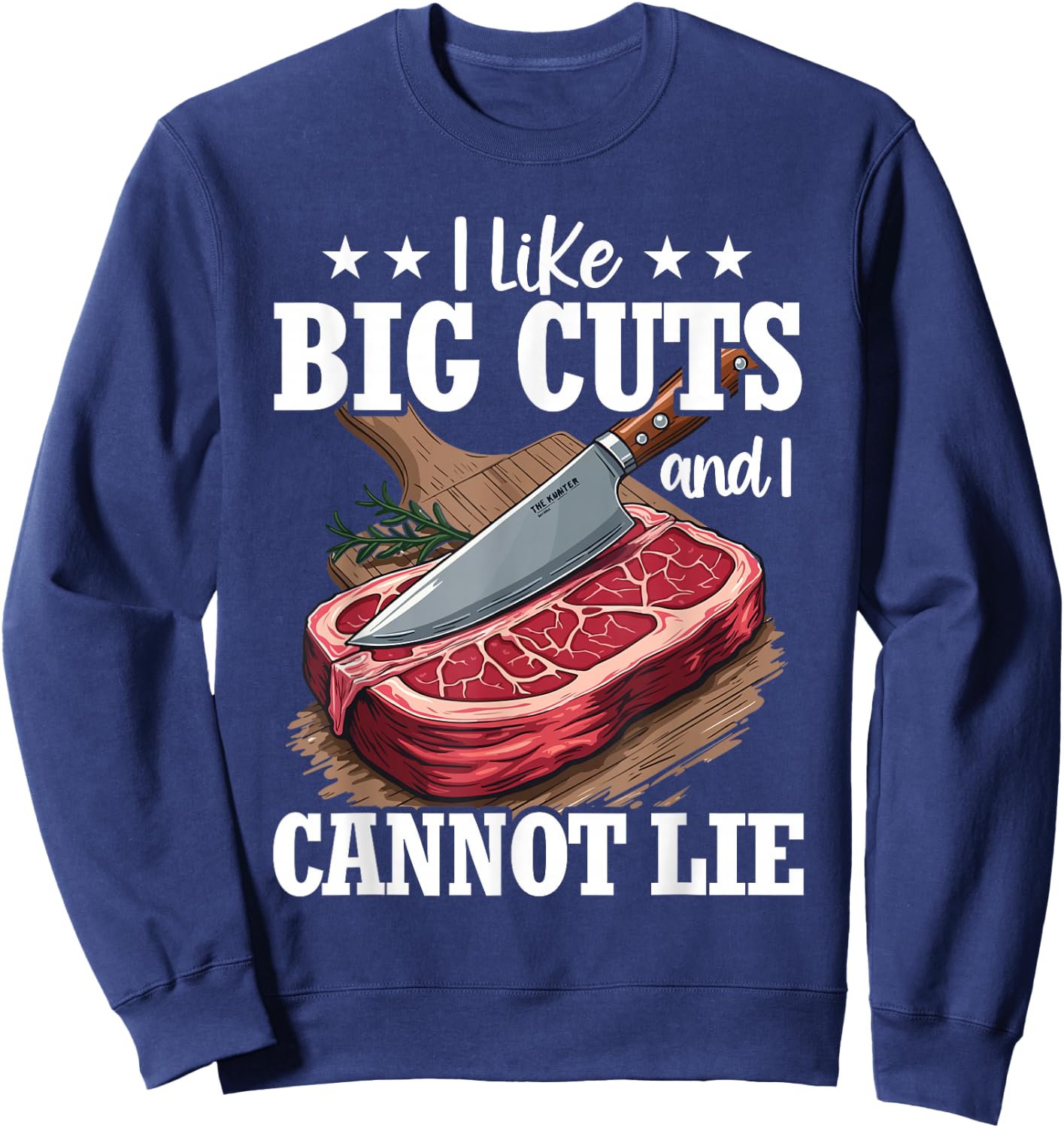 Funny Butcher Slaughter Meat Cutter Design Meat Lover Bbq Sweatshirt - Sweatshirt | Navy