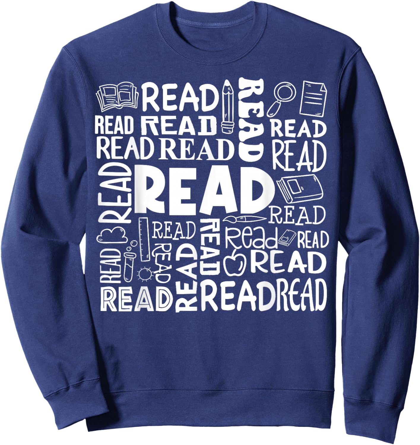 Retro Librarian Book Reader Library Book Reading Sweatshirt - Sweatshirt | Navy