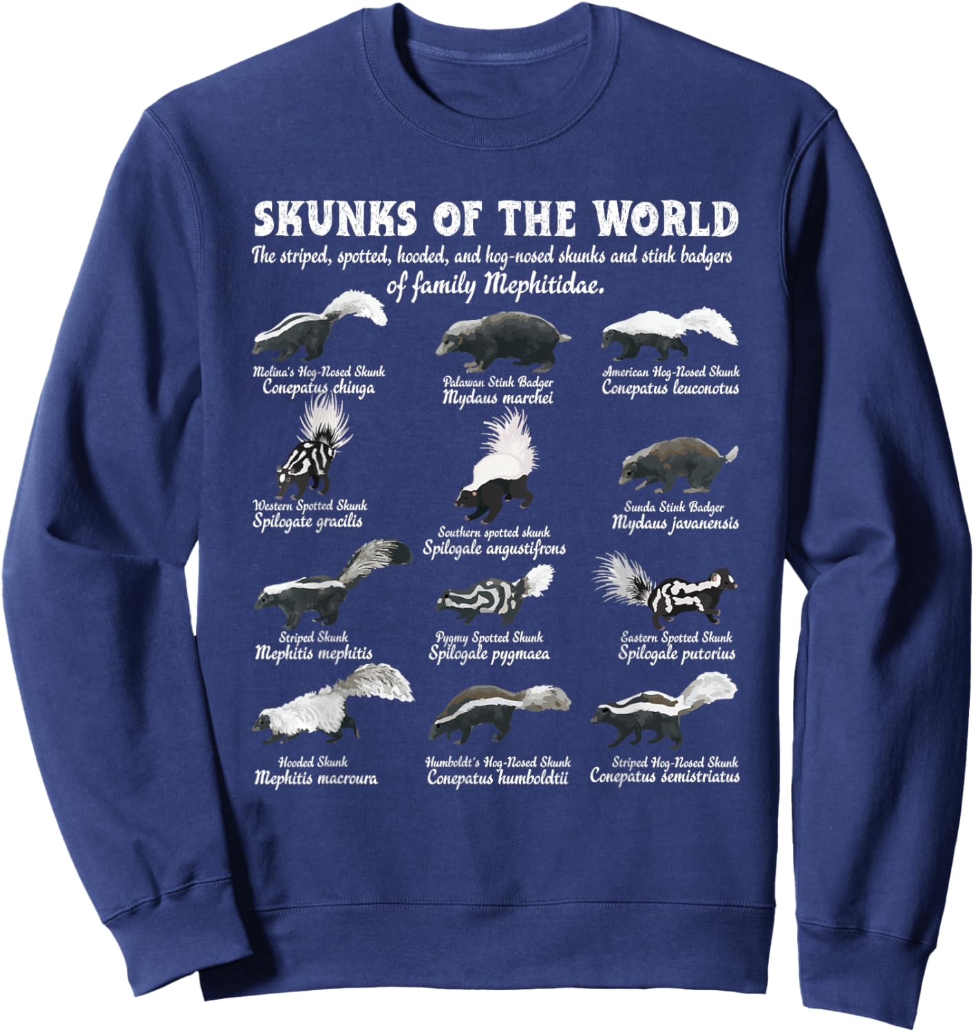 Skunk Tail Skunks Of The World Mephitidae Skunk Whisperer Sweatshirt - Sweatshirt | Navy