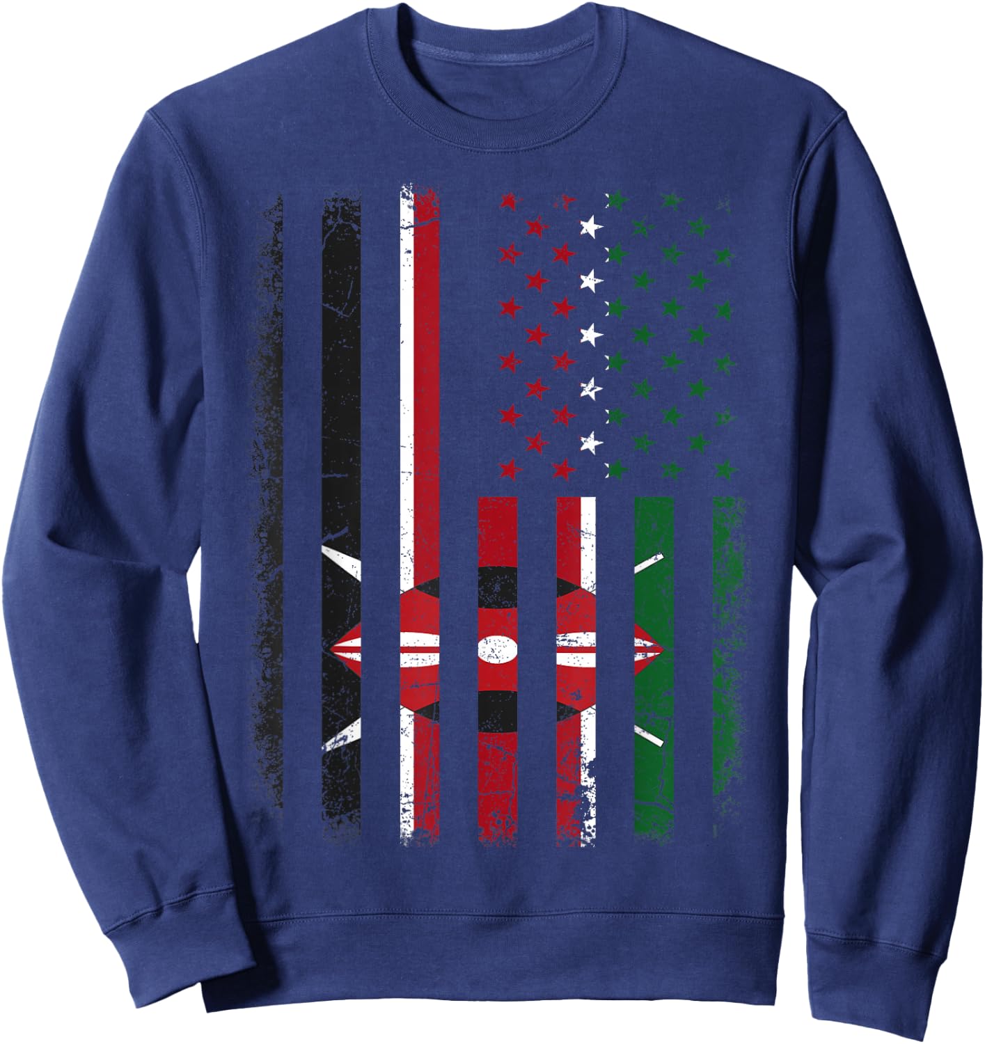 Kenyan American Flag Kenyan Roots Kenya America Sweatshirt - Sweatshirt | Navy