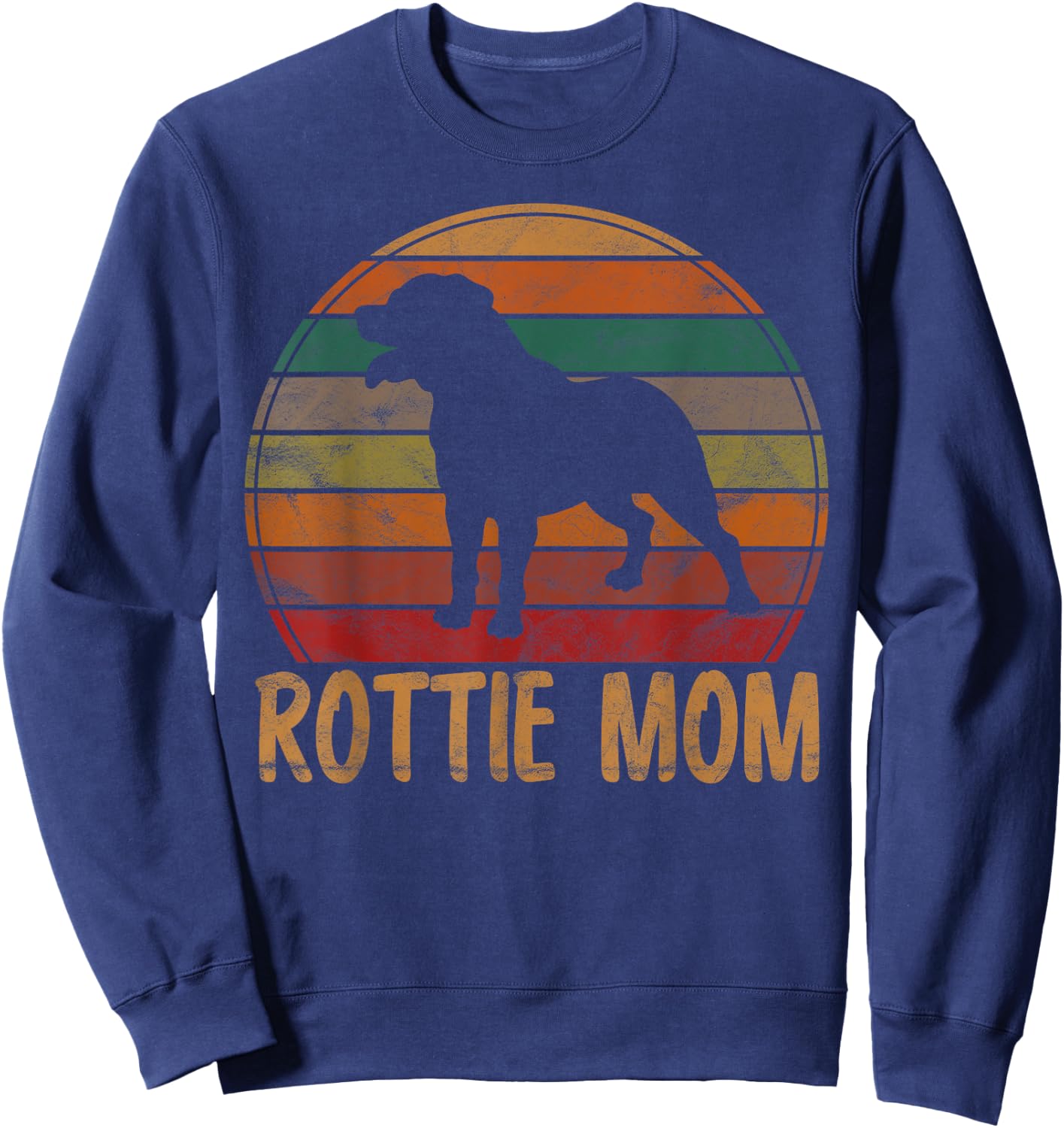 Retro Rottweiler Mom Gift Rott Dog Mother Pet Rottie Mama Sweatshirt - Sweatshirt | Navy