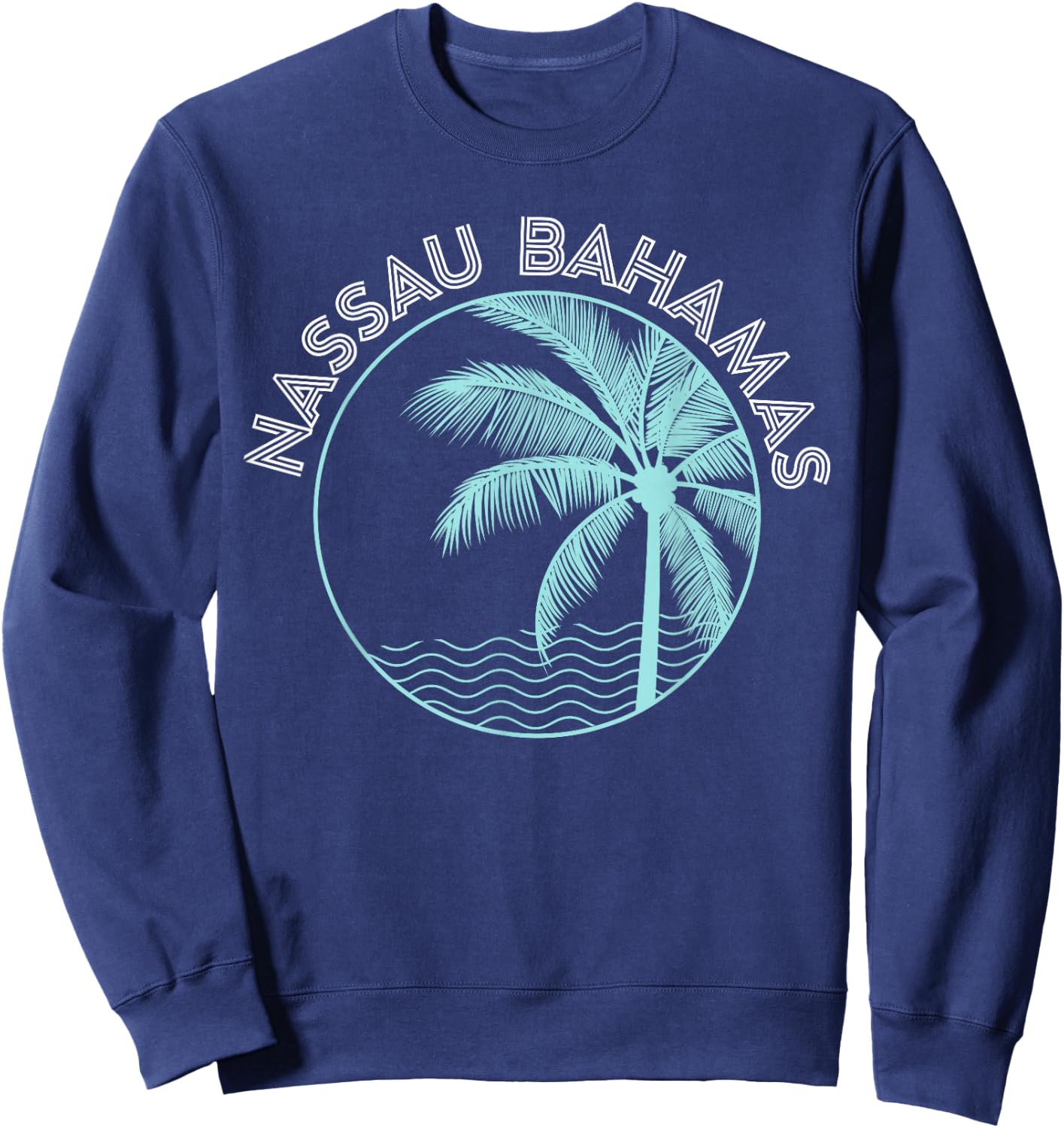 Nassau Bahamas Vintage Printed Sunset Sweatshirt - Sweatshirt | Navy