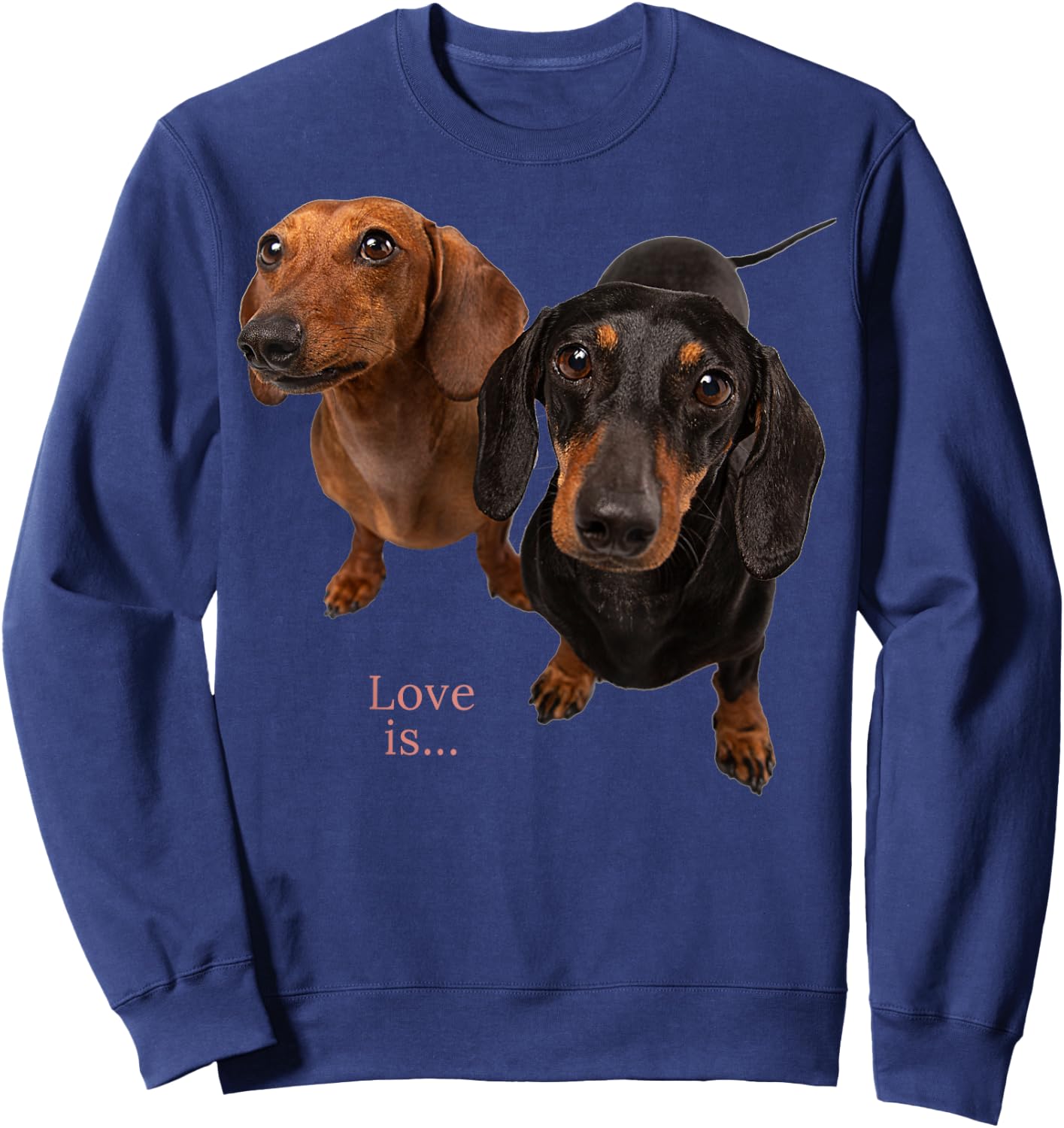 Dachshund Shirt Doxie Mom Dad Love Wiener Dog Puppy Cute Sweatshirt - Sweatshirt | Navy