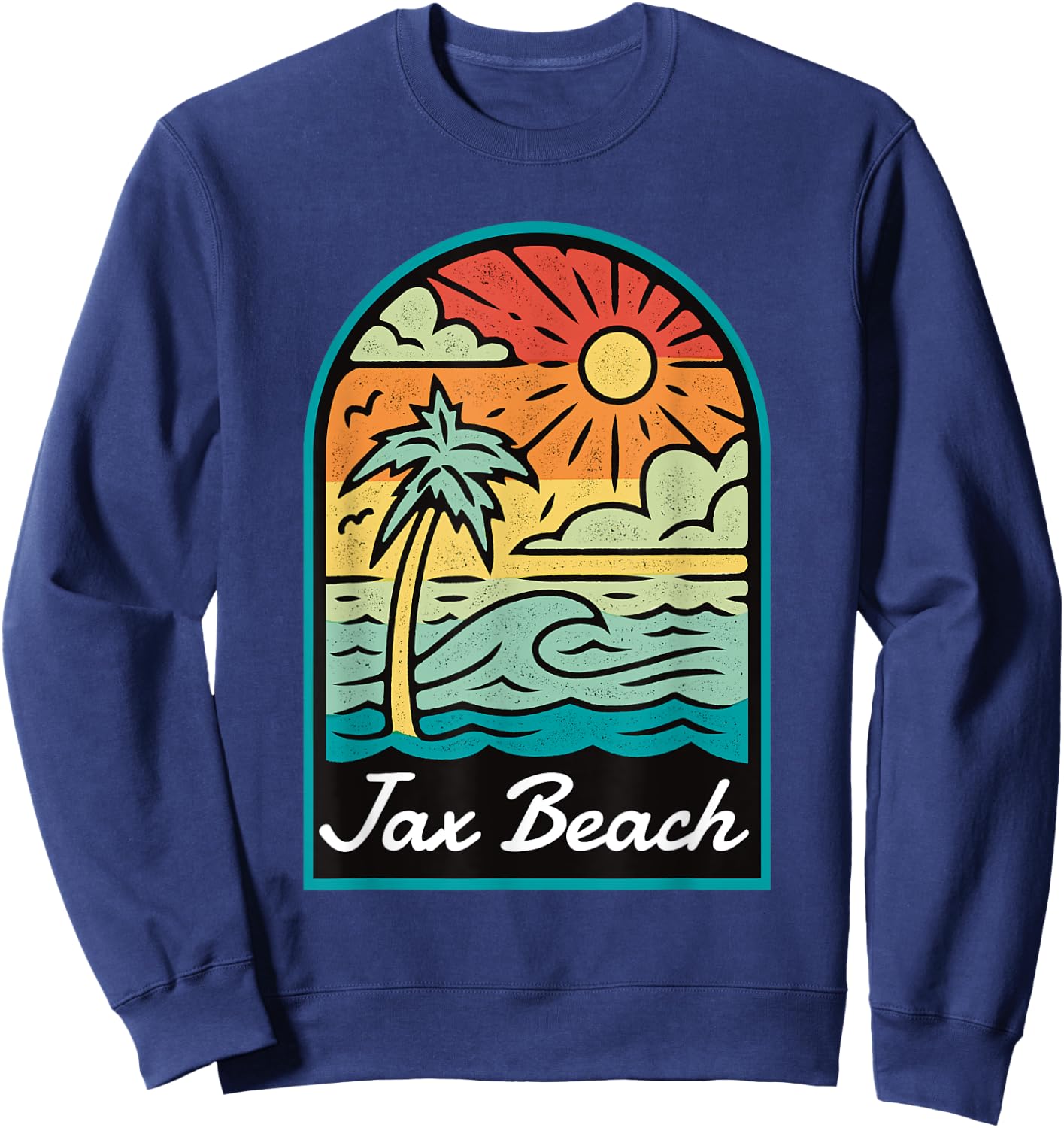Jax Beach Florida Vintage Women Kids Sweatshirt - Sweatshirt | Navy