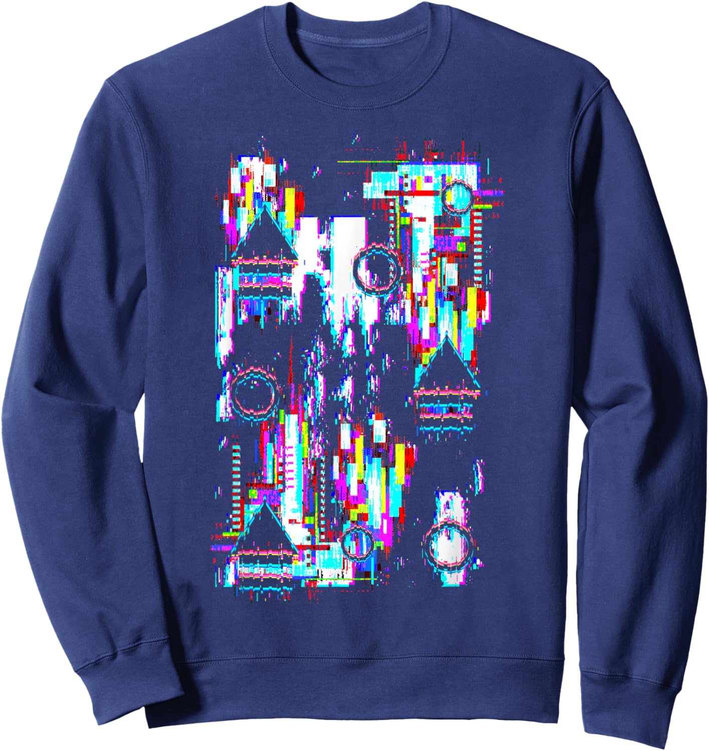 MegaUltraEpic Glitch - Men's Anime Glitch Art - Black - Small - Short Sleeve - Classic Fit - - All Seasons Sweatshirt - Sweatshirt | Navy