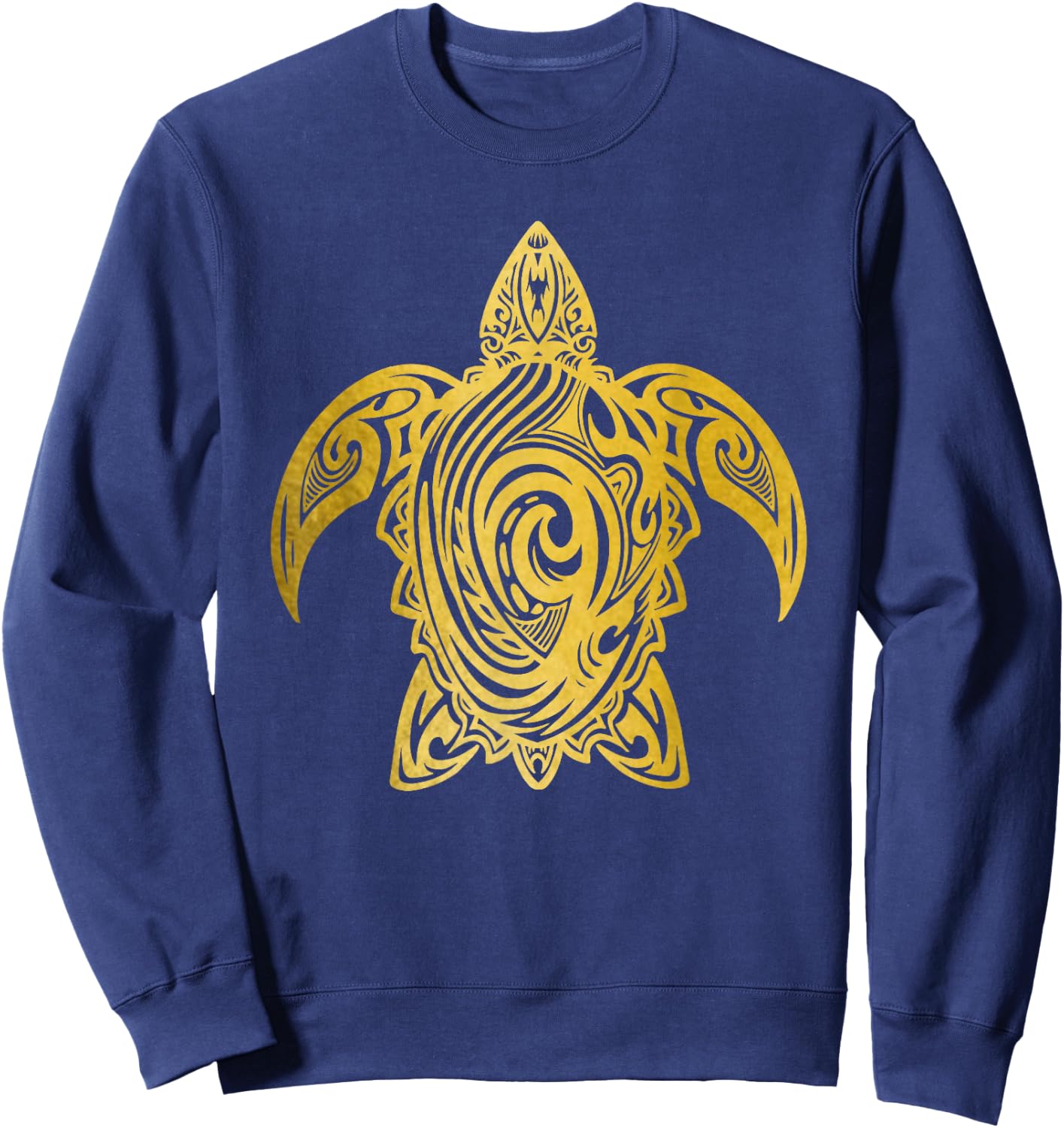 Turtle Tribal Pattern Diving Sea Turtle Sweatshirt - Sweatshirt | Navy