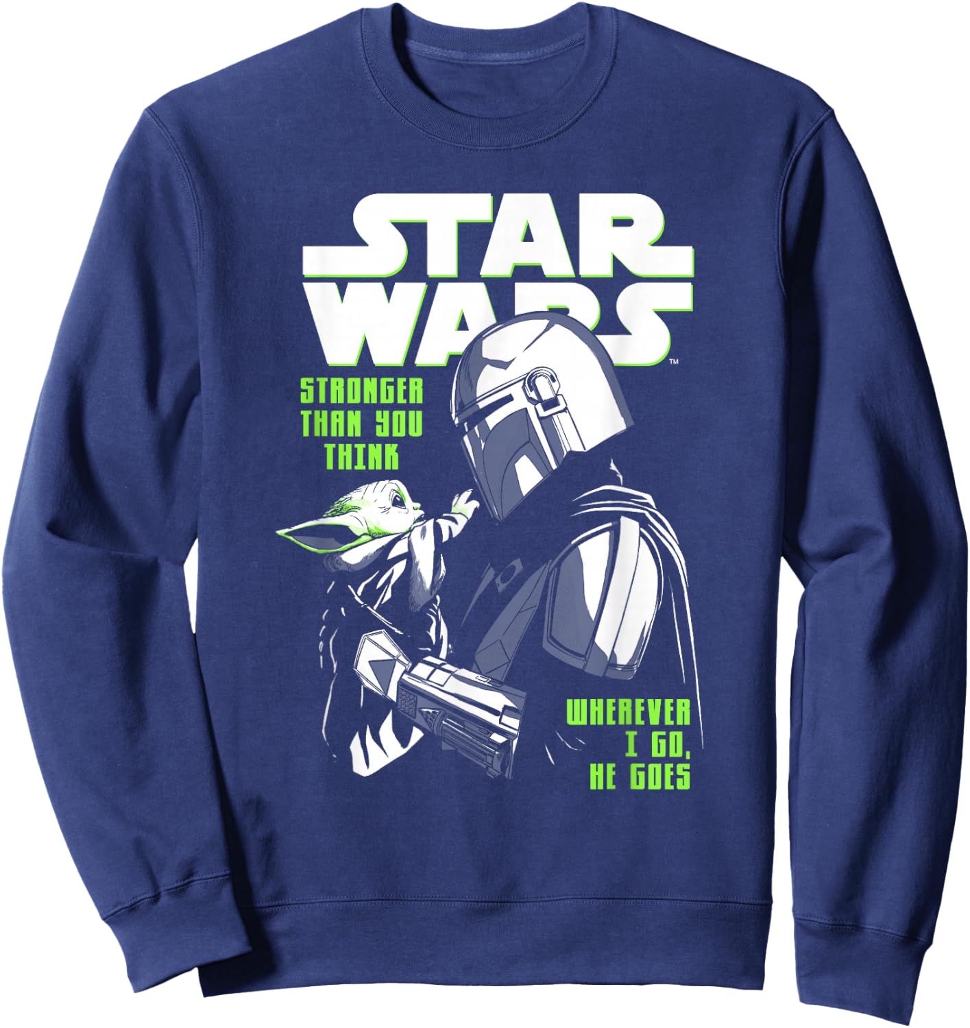 Star Wars: The Mandalorian Stronger Than You Think BFF's Sweatshirt - Sweatshirt | Navy