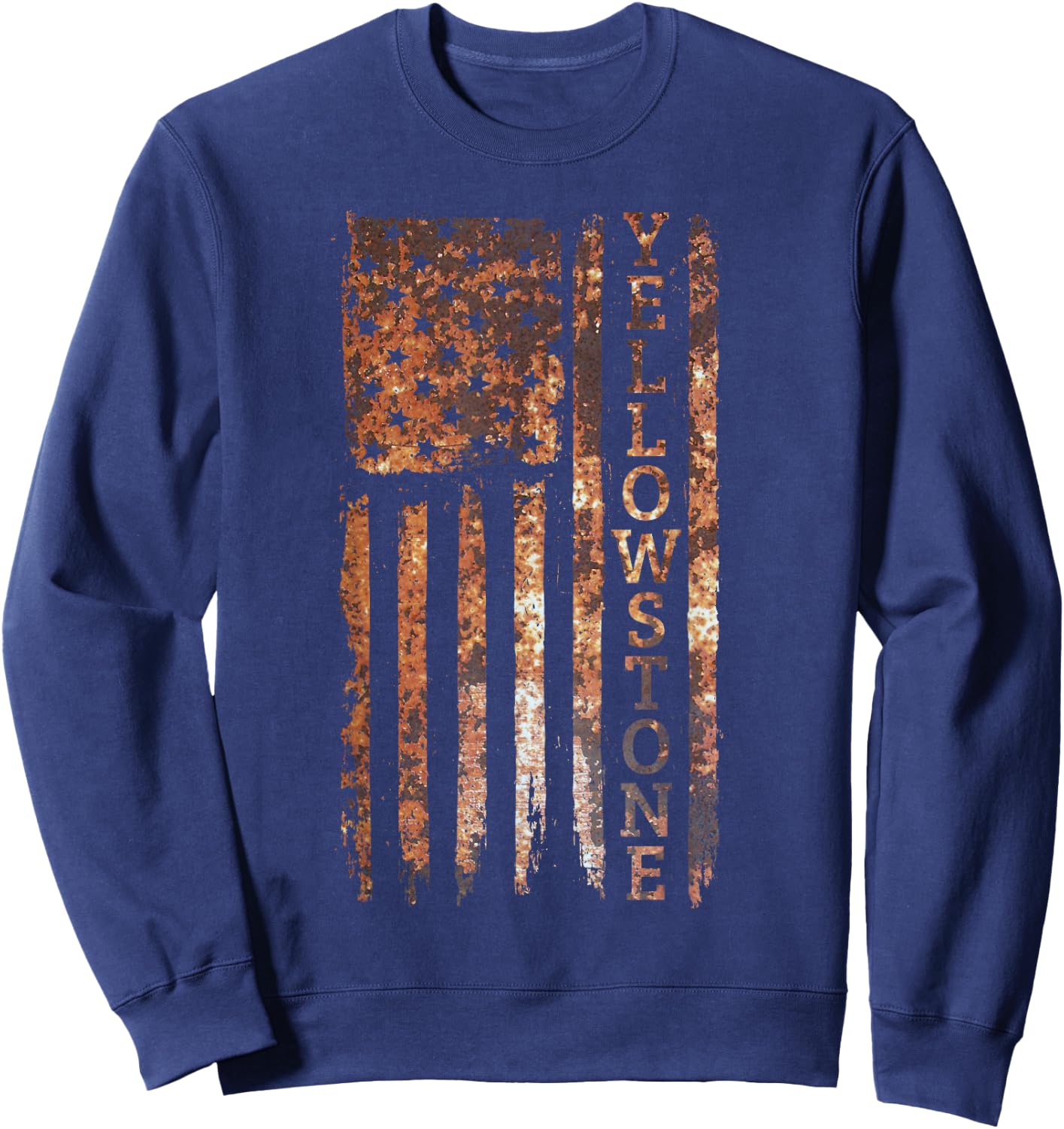 Camping & Glamping Apparel Yellowstone Patriotic , -Adults & -Kids, Black, Small, Short Sleeve Sweatshirt - Sweatshirt | Navy