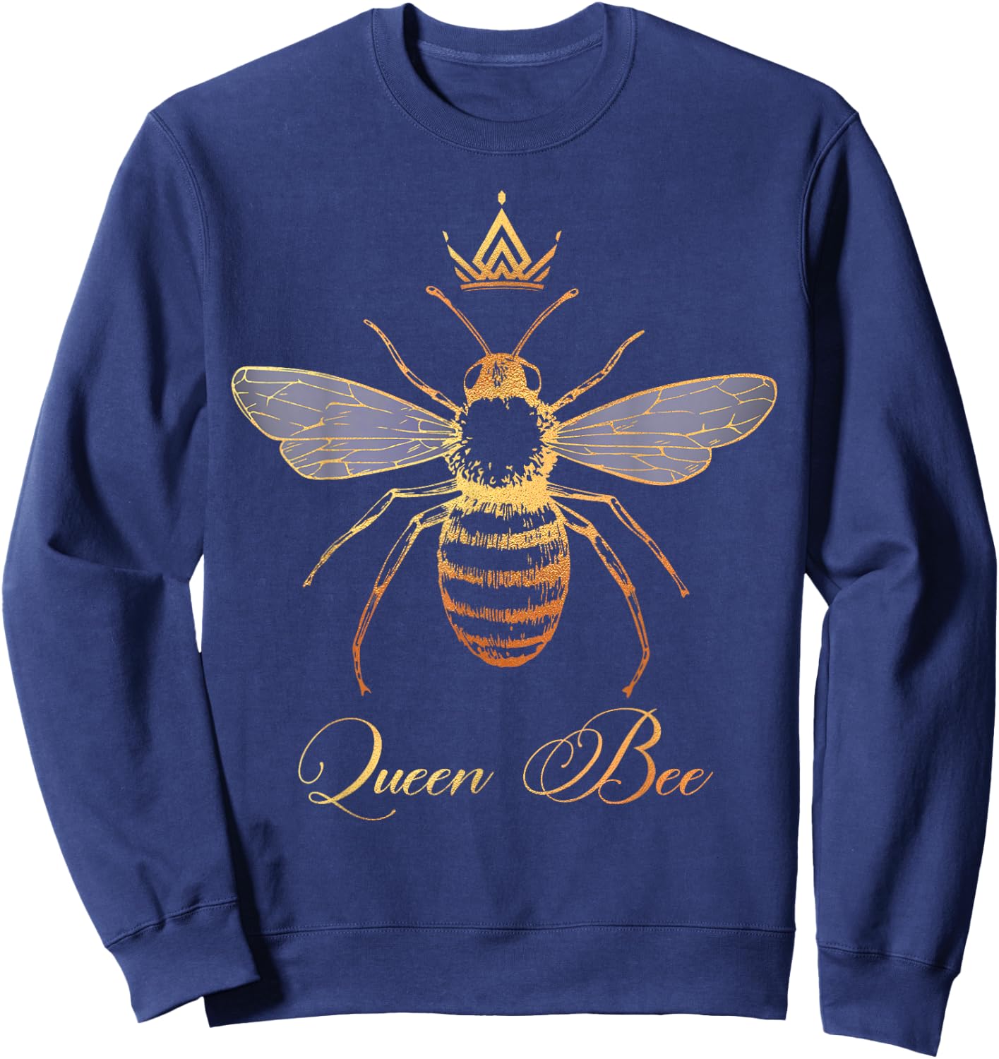 Queen Crown Bee Beekeeping Honey Lover Keeper Women Gift Sweatshirt - Sweatshirt | Navy