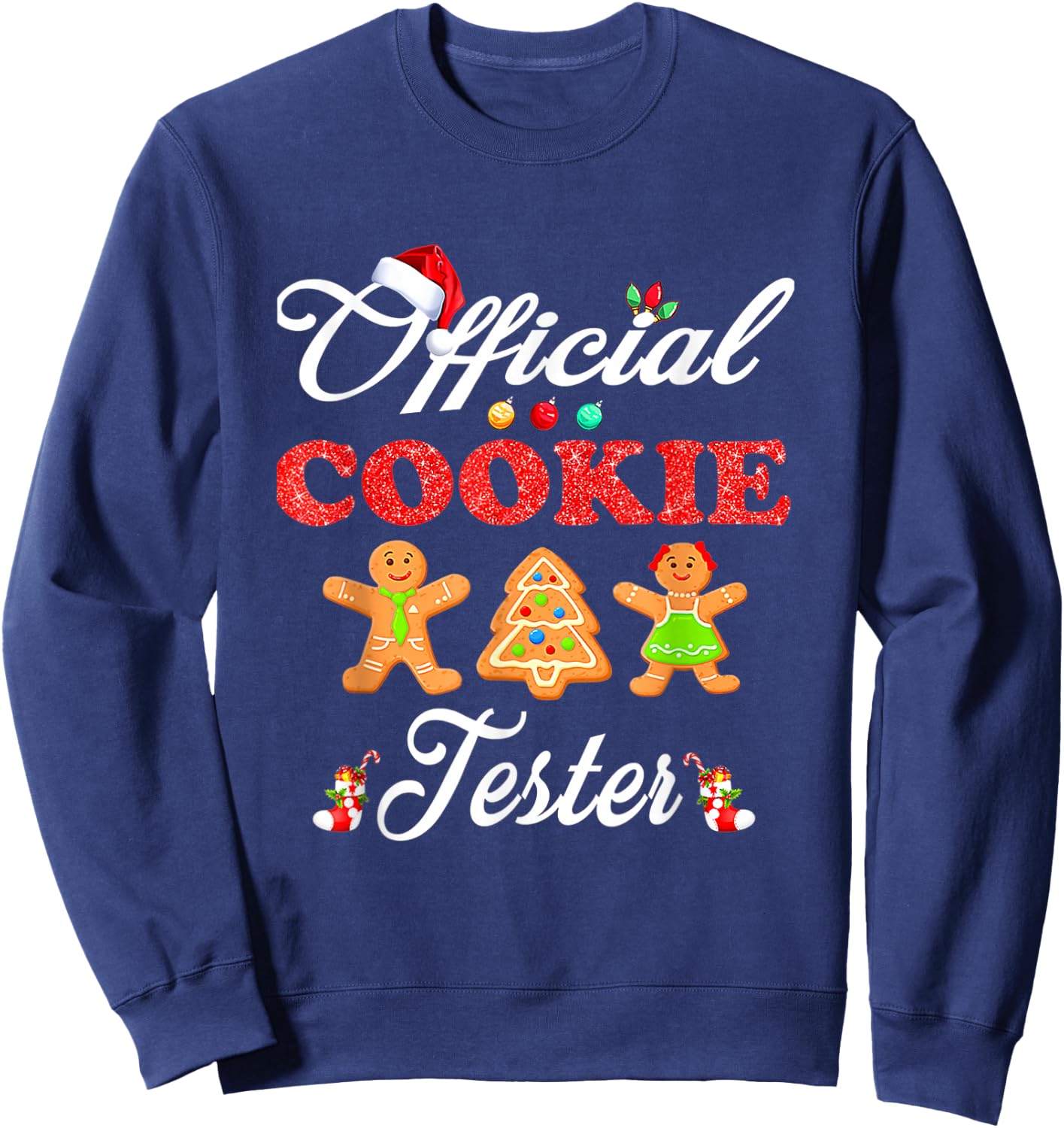 Official Taste Tester Gingerbread Christmas Cookie Baking Sweatshirt - Sweatshirt | Navy